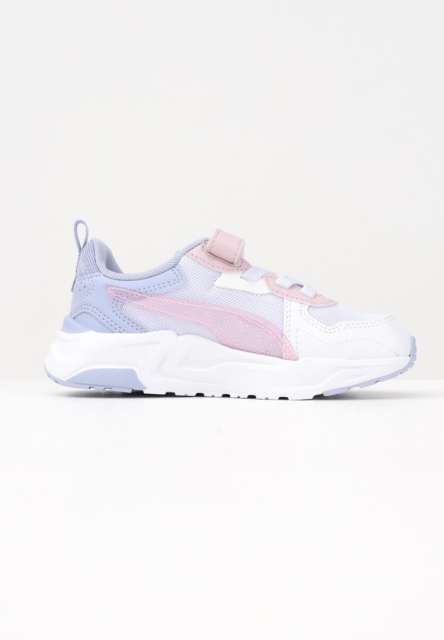 PUMA Sneakers Trinity Lite Blurry bianche, lilla e rosa da bambina 402266 01 PUMA