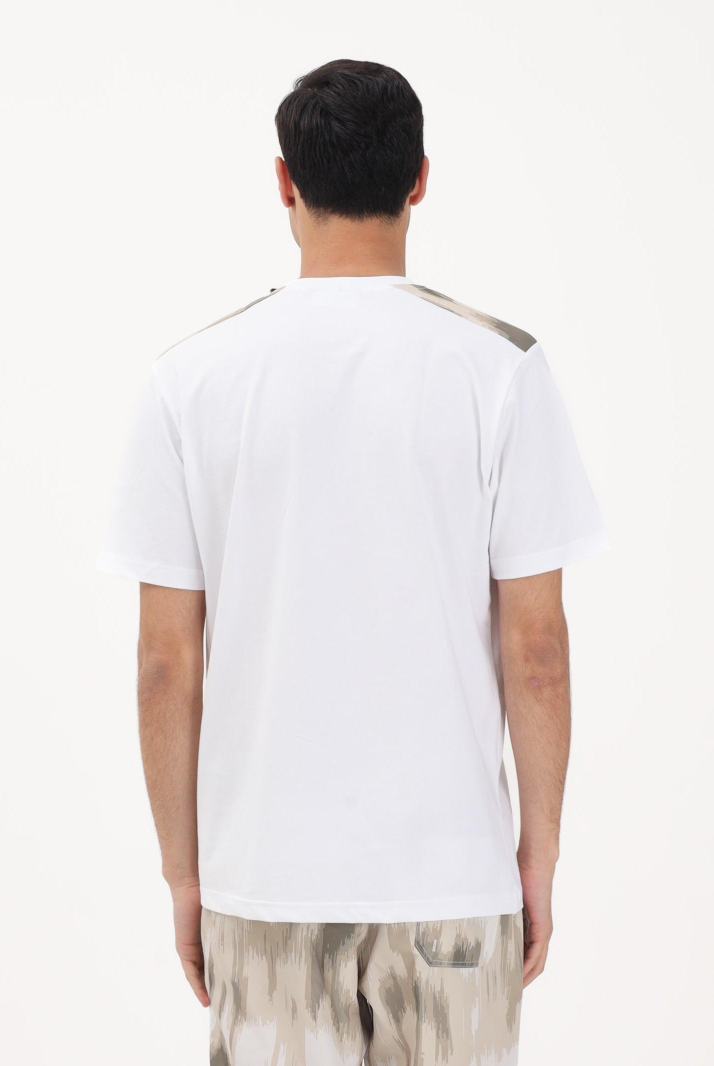 AUSTRALIAN T-shirt a manica corta bianca da uomo arricchita da inserti fantasia sulle spalle SWUTS0078 002 AUSTRALIAN