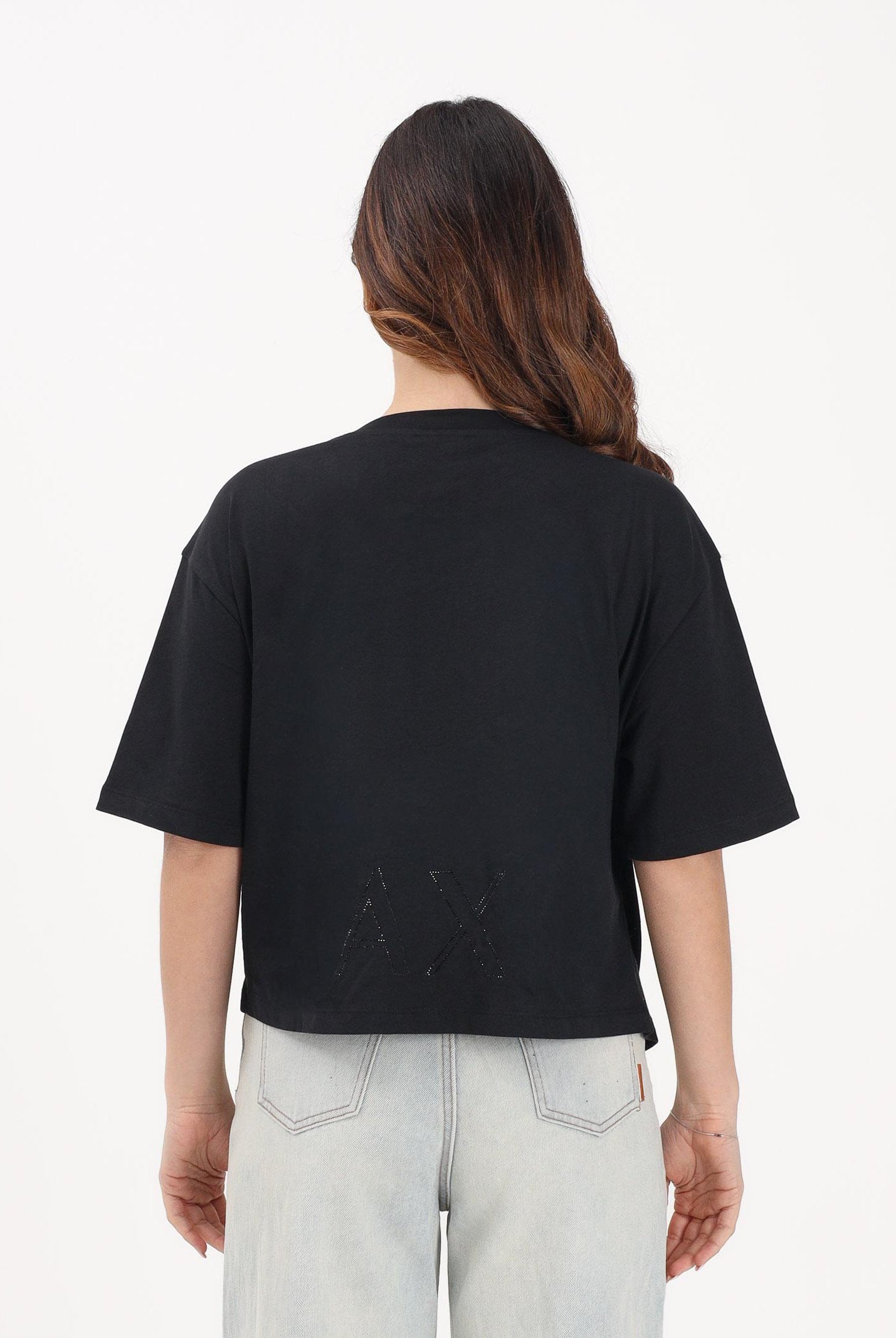 ARMANI EXCHANGE T-shirt a manica corta nera da donna con logo XW001709AF17172 UC001 ARMANI EXCHANGE