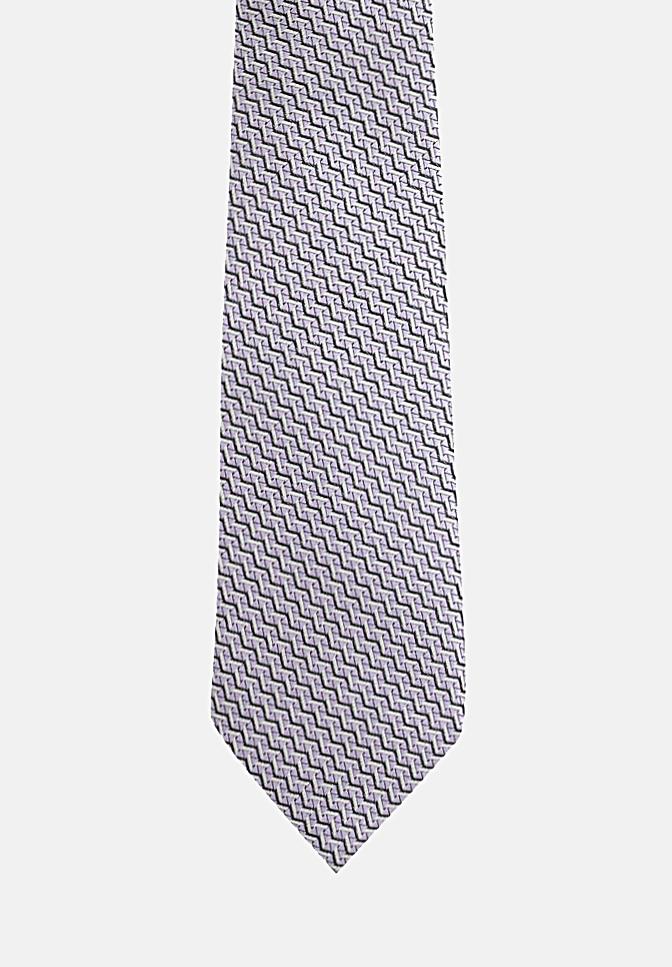 LANVIN Cravatta grigia da uomo in seta con motivo astratto 2059/5C . LANVIN