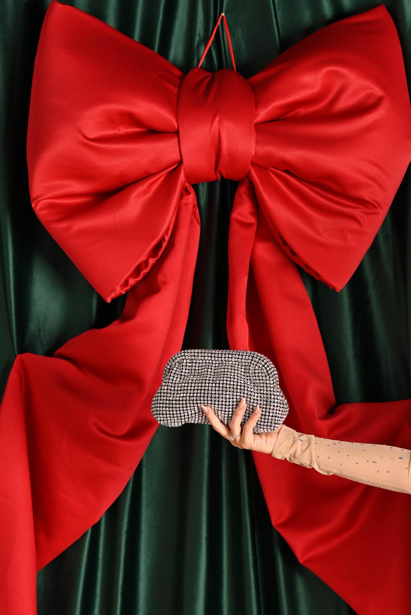 SANTAS Clutch Sparkling con strass per un effetto glamour SPARKLING ARGENTO SANTAS