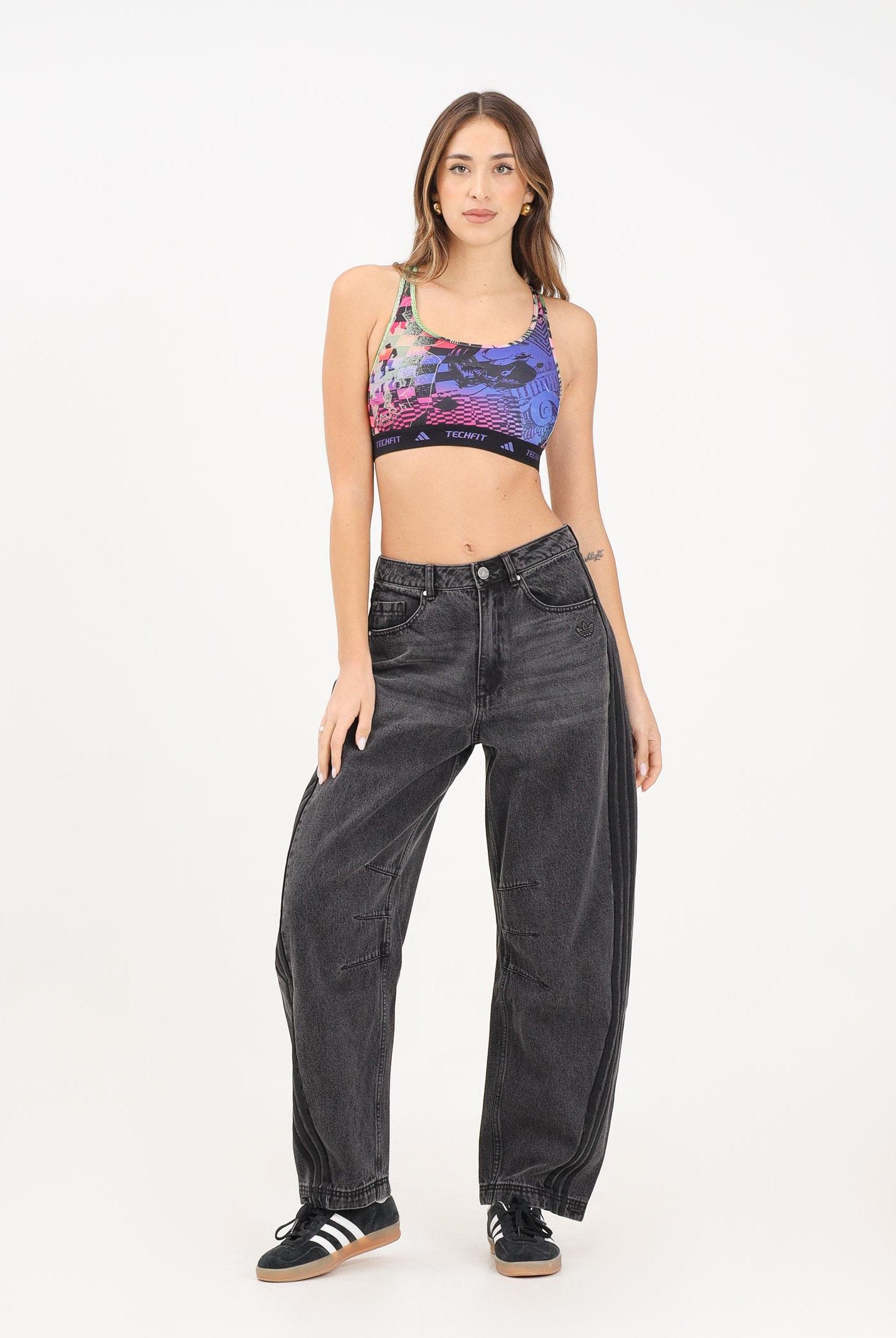 ADIDAS ORIGINALS Jeans ADILENIUM SEASON 3 in denim nero da donna JX9213 . ADIDAS ORIGINALS