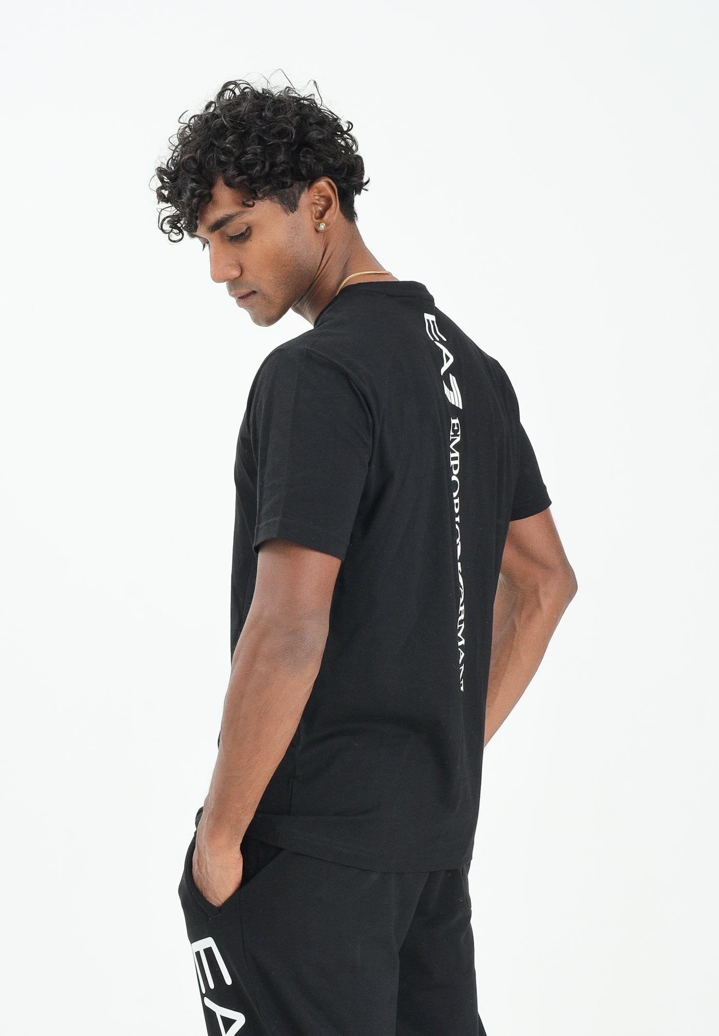 EA7 T-shirt a manica corta nera da uomo con stampa logo 7M000567AF10375 MC001 EA7