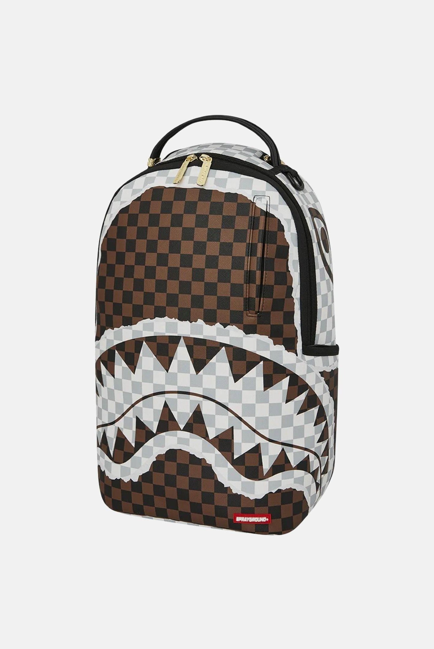 SPRAYGROUND Zaino SIP BROWN AND CREAM TEAR DLXSV BACKPACK grigio e marrone per uomo e donna 910B8290NSZ . SPRAYGROUND