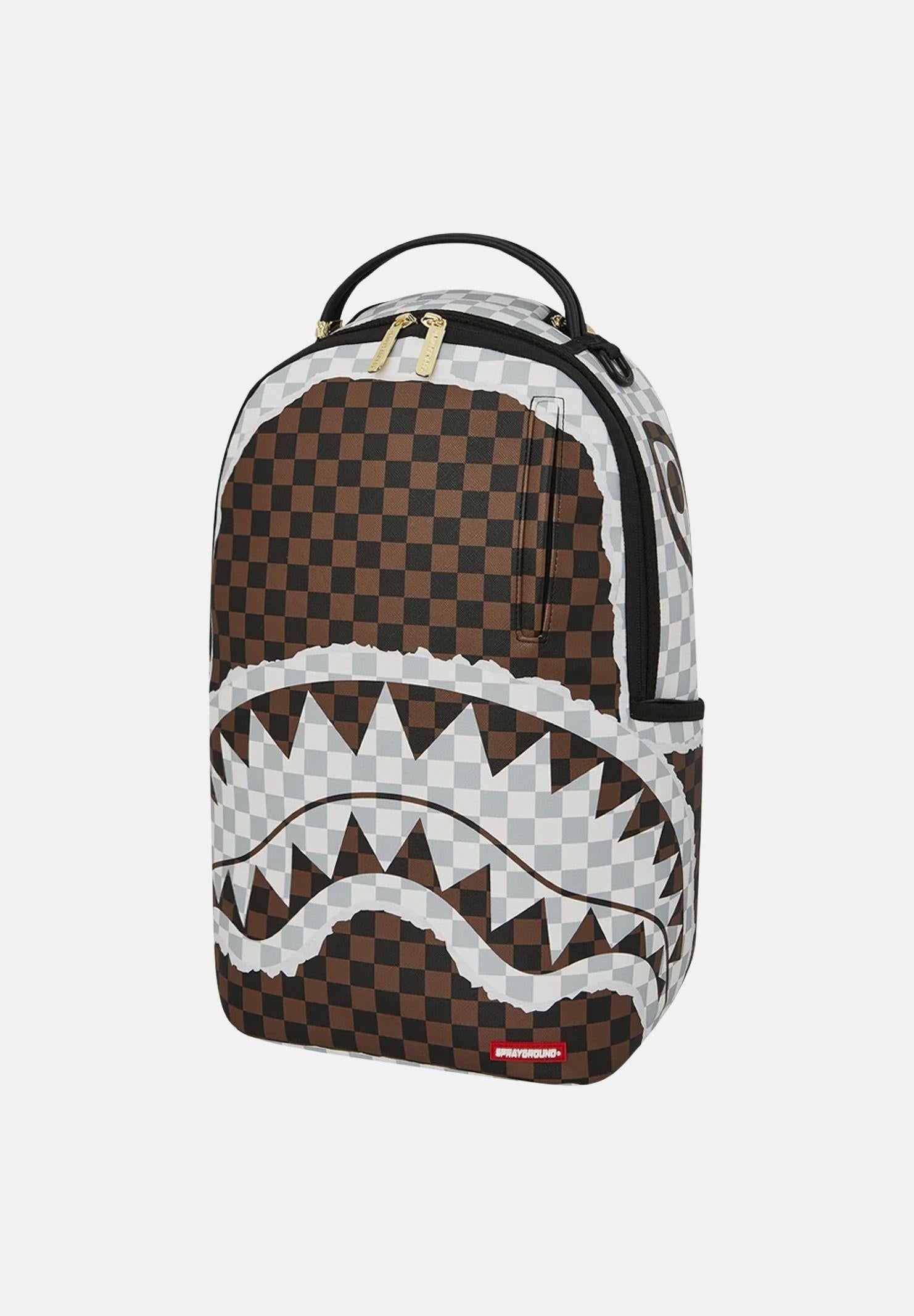 SPRAYGROUND Zaino SIP BROWN AND CREAM TEAR DLXSV BACKPACK grigio e marrone per uomo e donna 910B8290NSZ . SPRAYGROUND