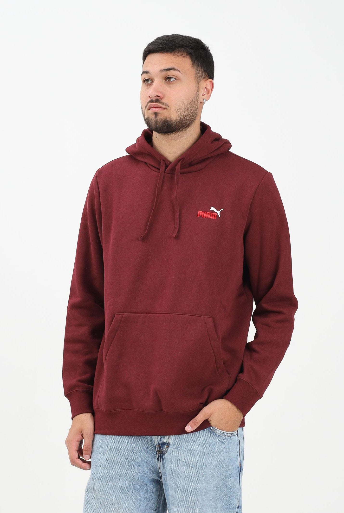 PUMA Felpa con cappuccio Essentials bordeaux da uomo 684718 96 PUMA