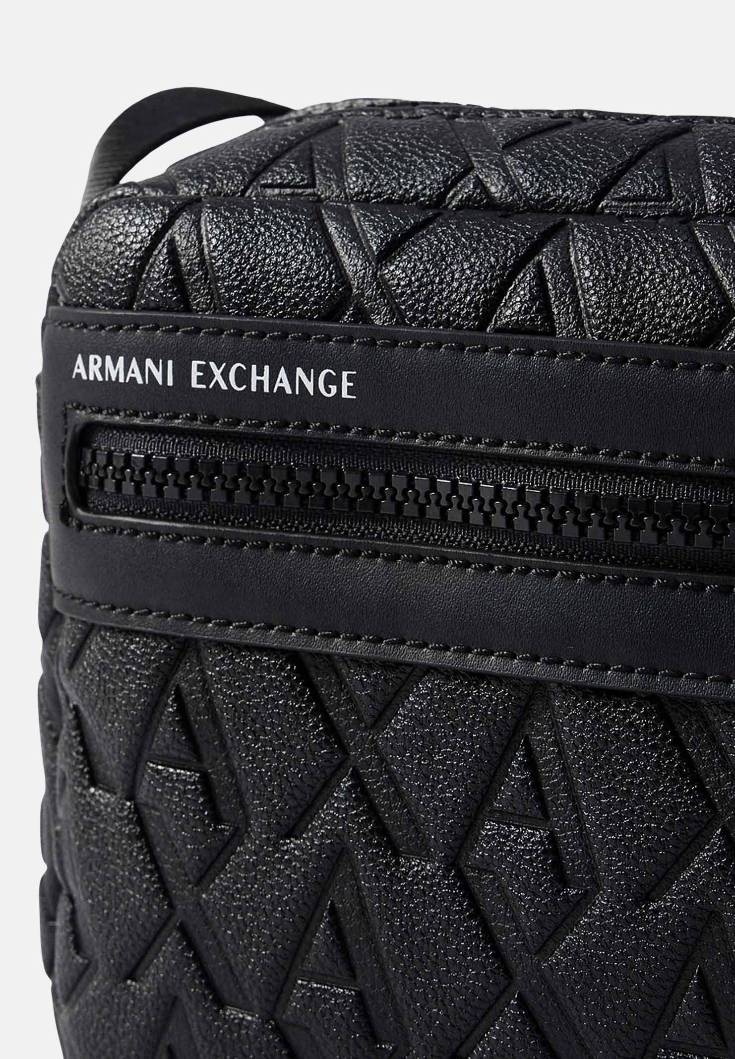 ARMANI EXCHANGE Borsello nero da uomo con motivo logo all-over XM000240AF12133 UC001 ARMANI EXCHANGE