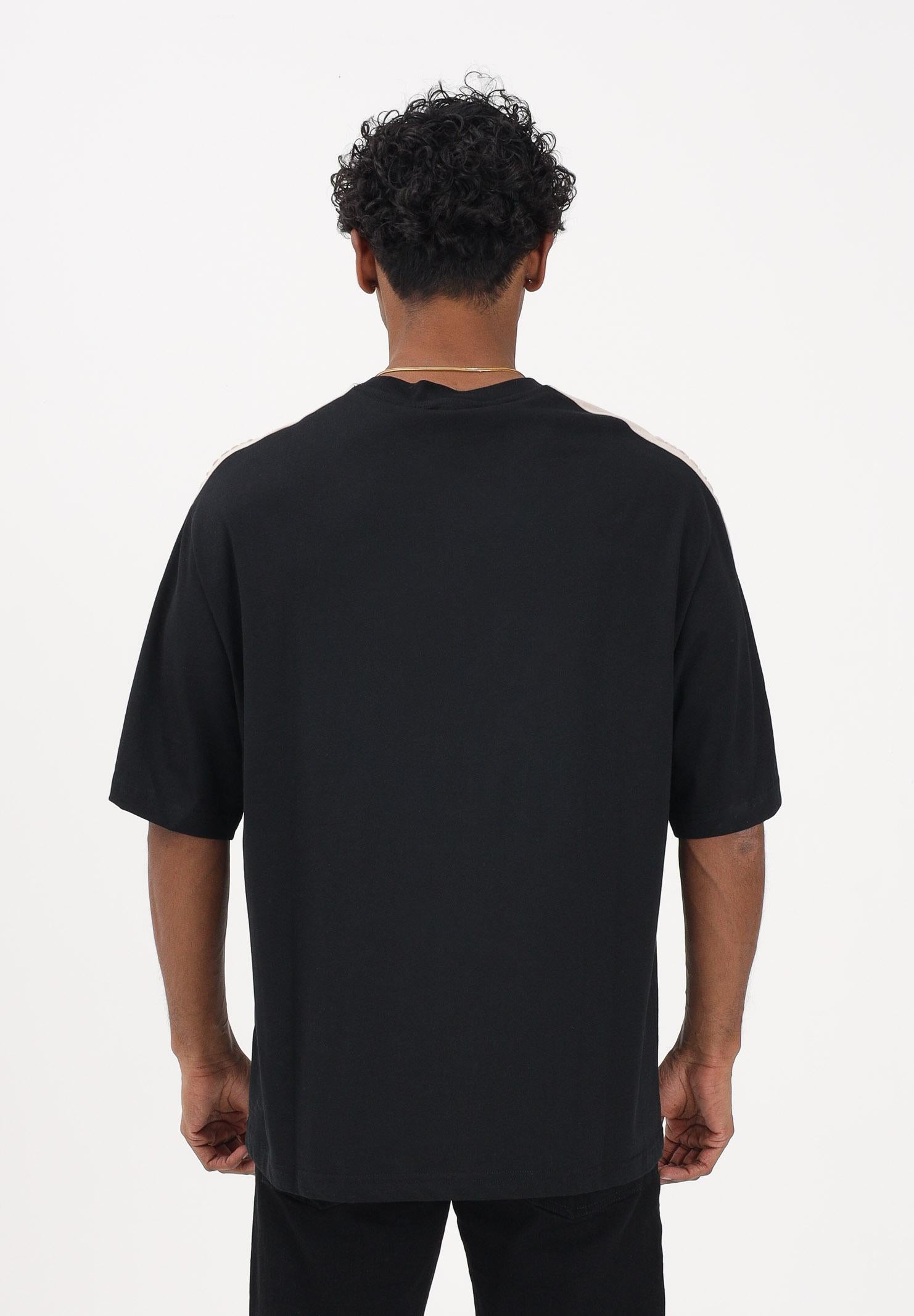 VERSACE JEANS COUTURE T-shirt a manica corta nera da uomo con inserto a contrasto 80GAHE08CJ00E 899 VERSACE JEANS COUTURE