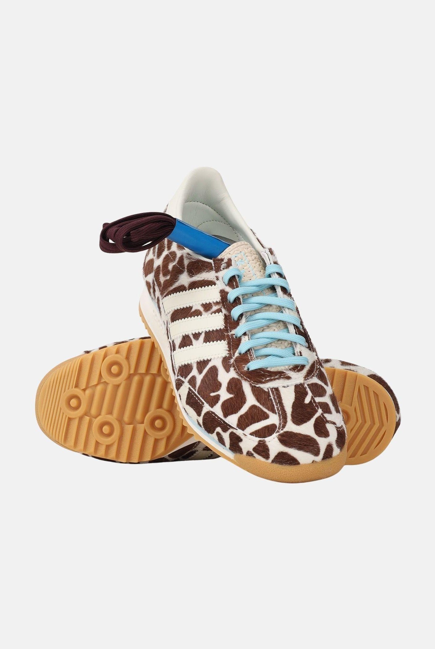 ADIDAS ORIGINALS Sneakers SL72 panna e marroni per uomo e donna con stampa giraffa KH8967 . ADIDAS ORIGINALS