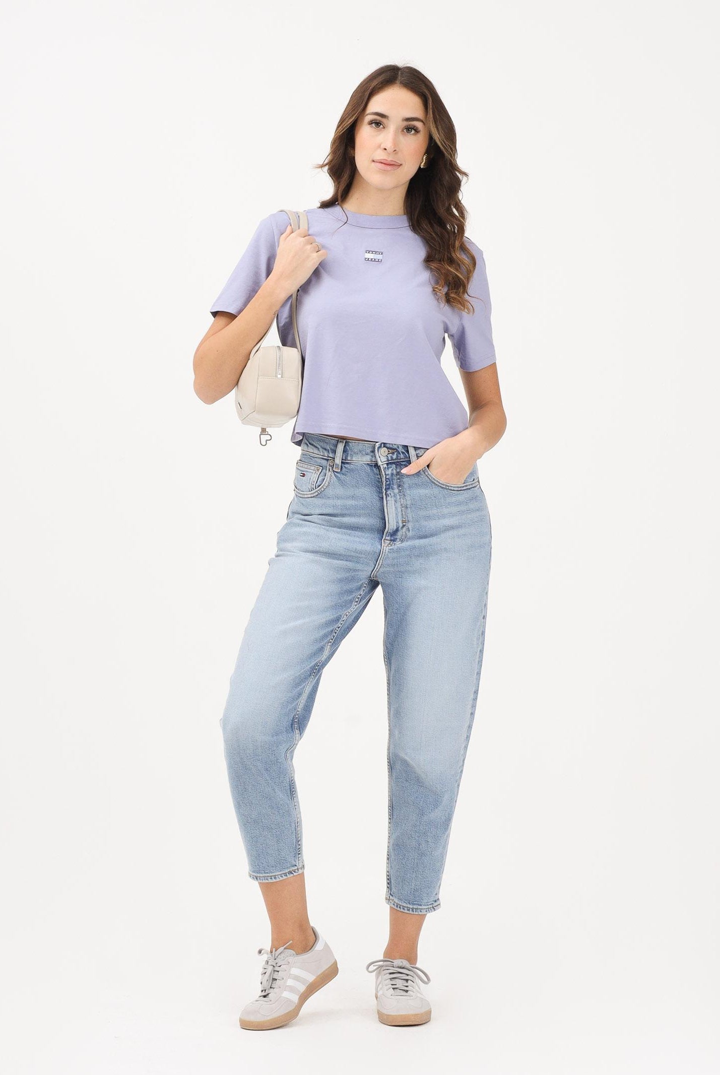 TOMMY JEANS Jeans in denim chiaro da donna mom fit DW0DW20041 1AB TOMMY JEANS