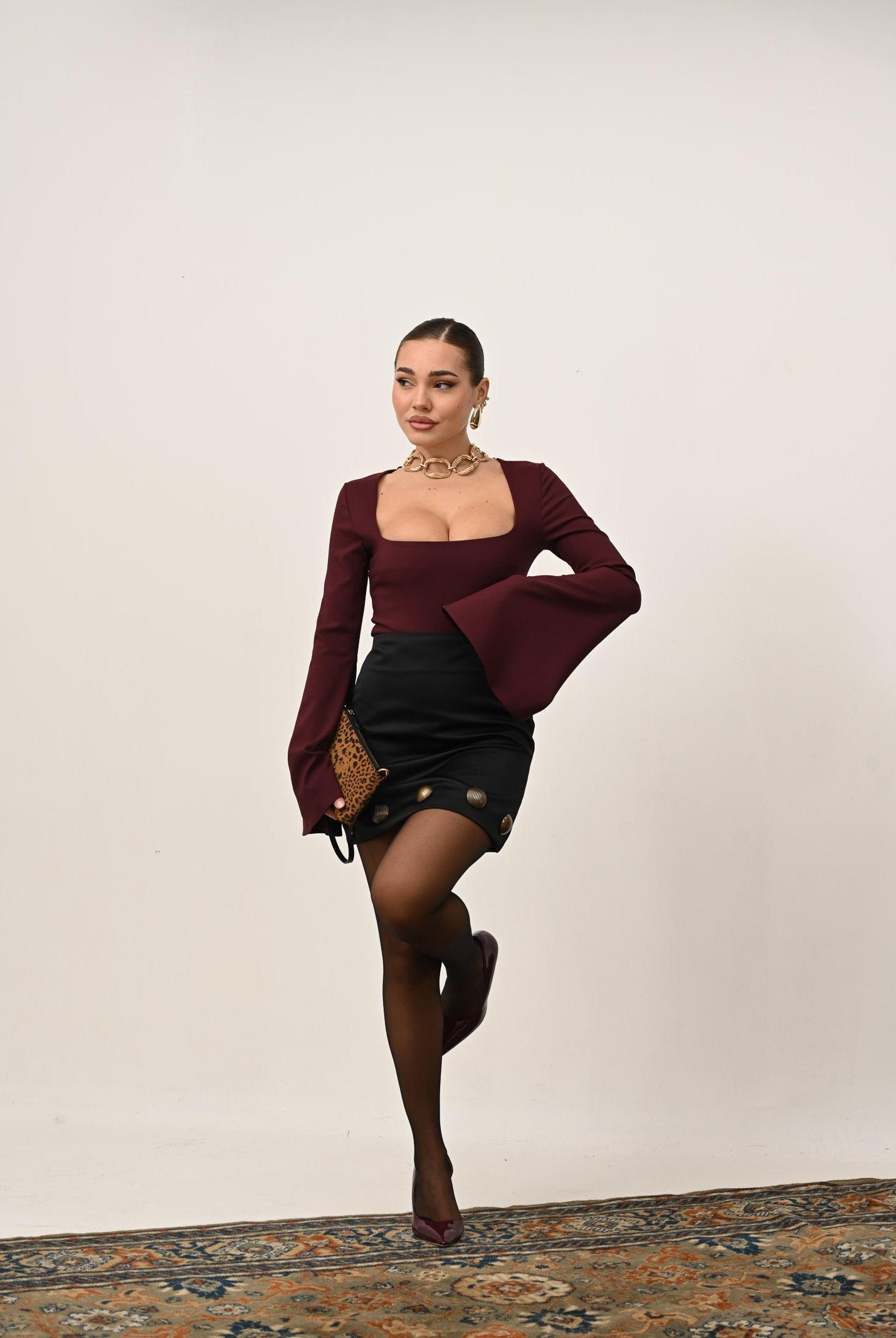 SANTAS Body manica lunga FIERTÉ prugna da donna PV2607 PR SANTAS