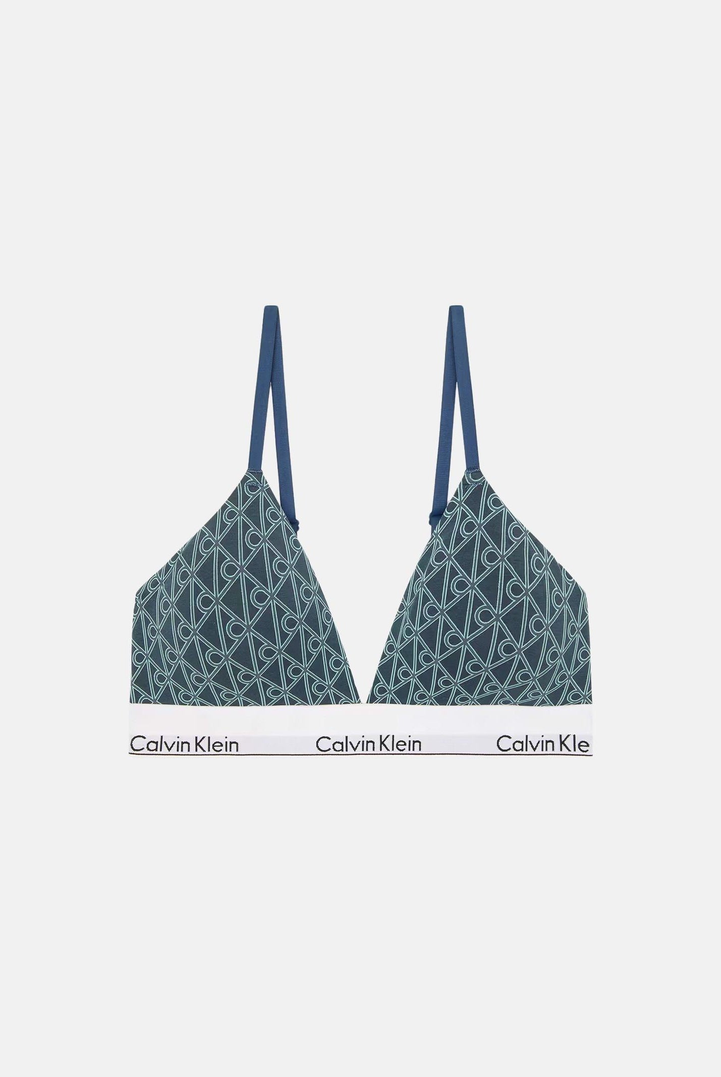 CALVIN KLEIN Bralette verde acqua da donna caratterizzato da stampa monogramma "CK" LV00QF8498 2QD CALVIN KLEIN