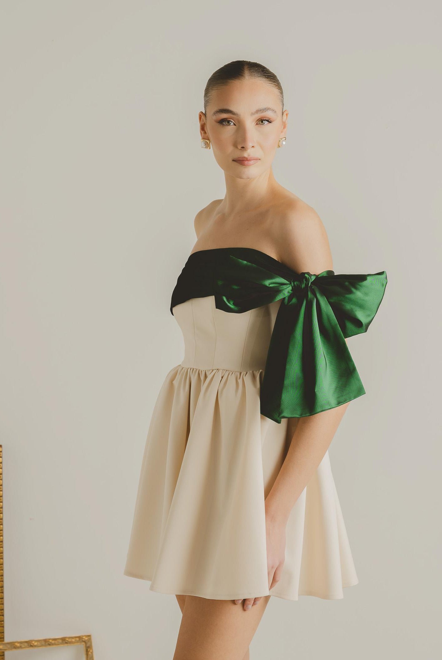 SANTAS Abito corto GRÂCE panna da donna PV2617 PAVE SANTAS