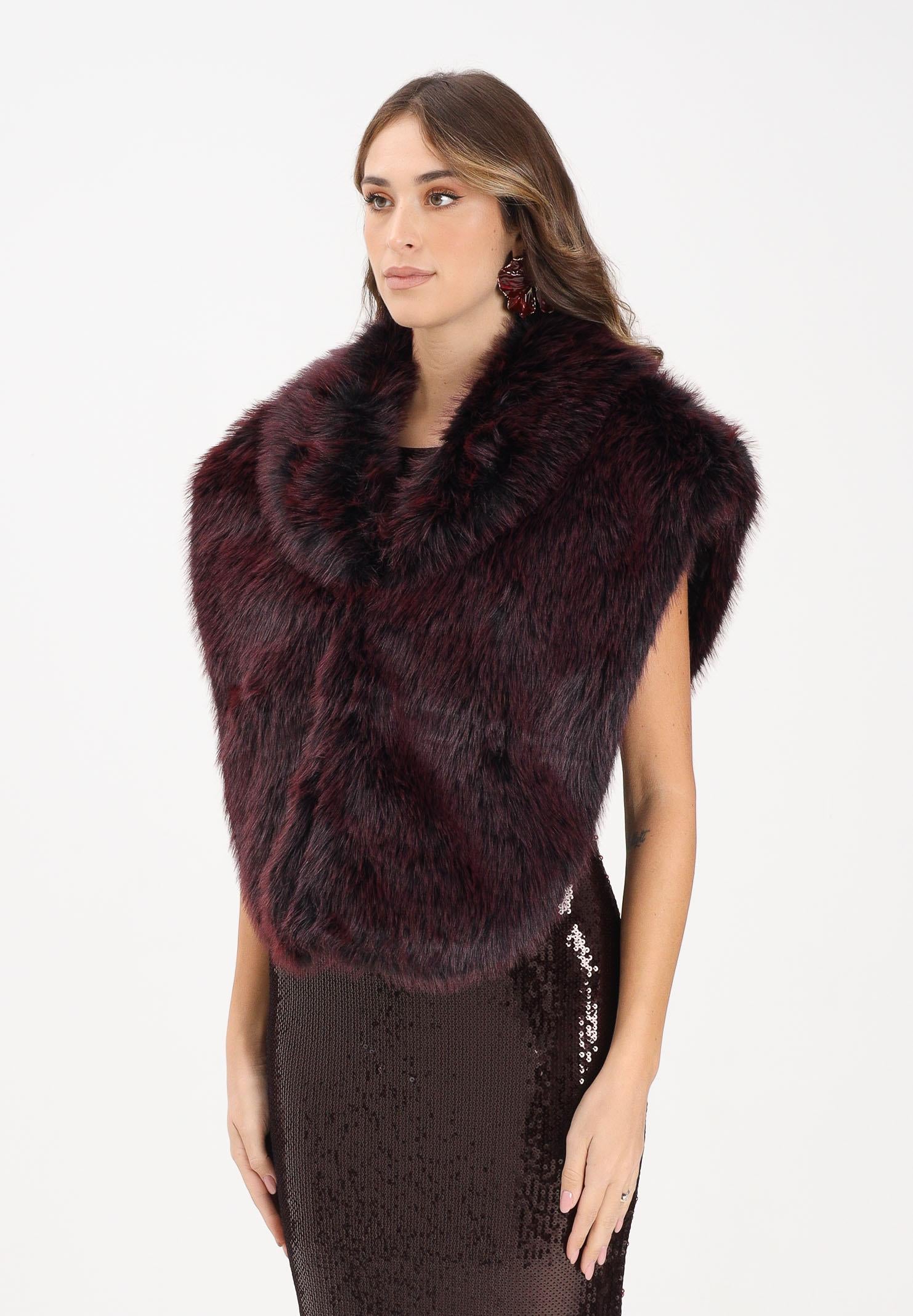 PATRIZIA PEPE Pellicciotto bordeaux da donna 8F0063E072 R871 PATRIZIA PEPE