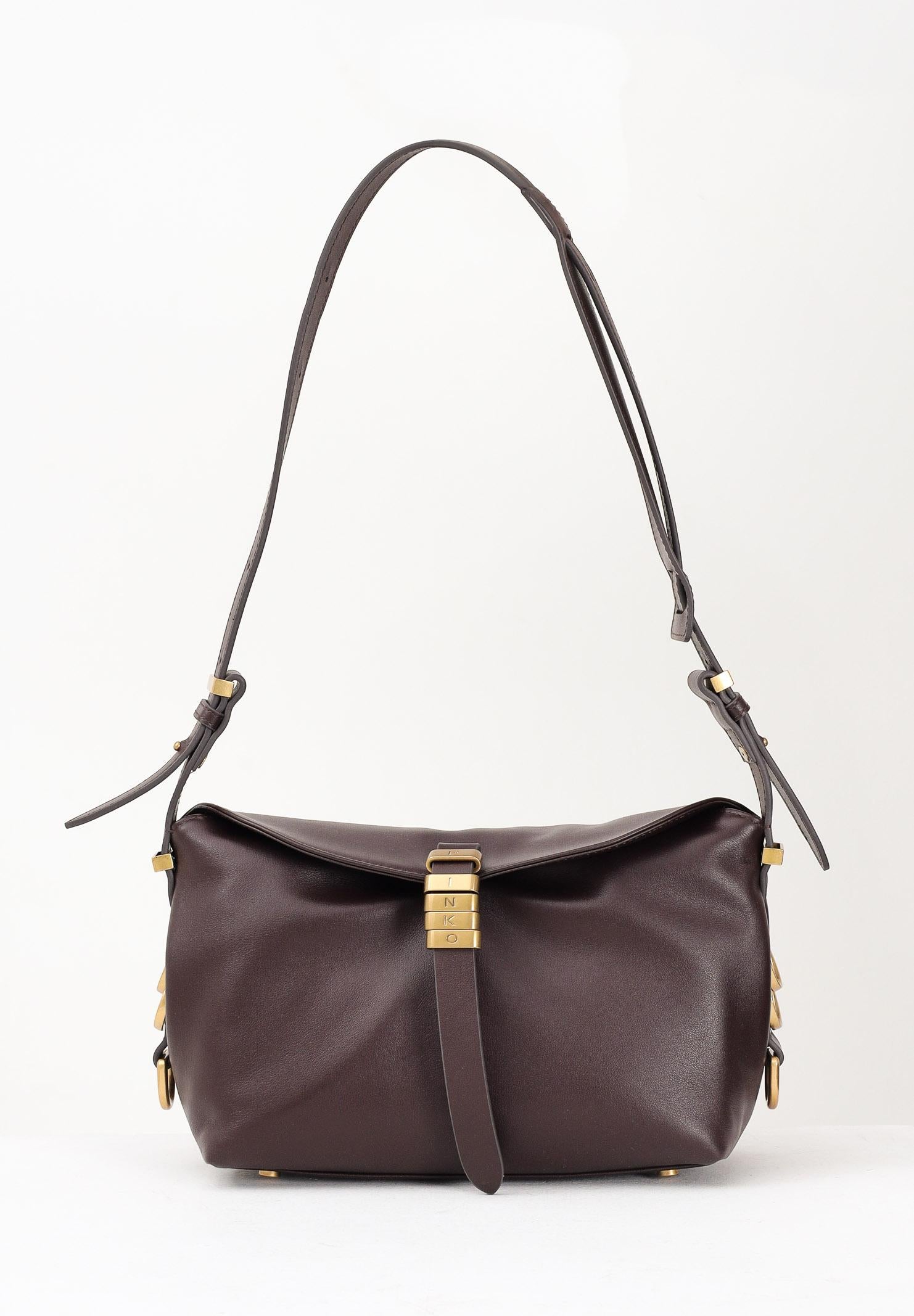 PINKO Borsa a spalla Saddle Bag Baguette marrone da donna 105895A1ZX LA7Q PINKO