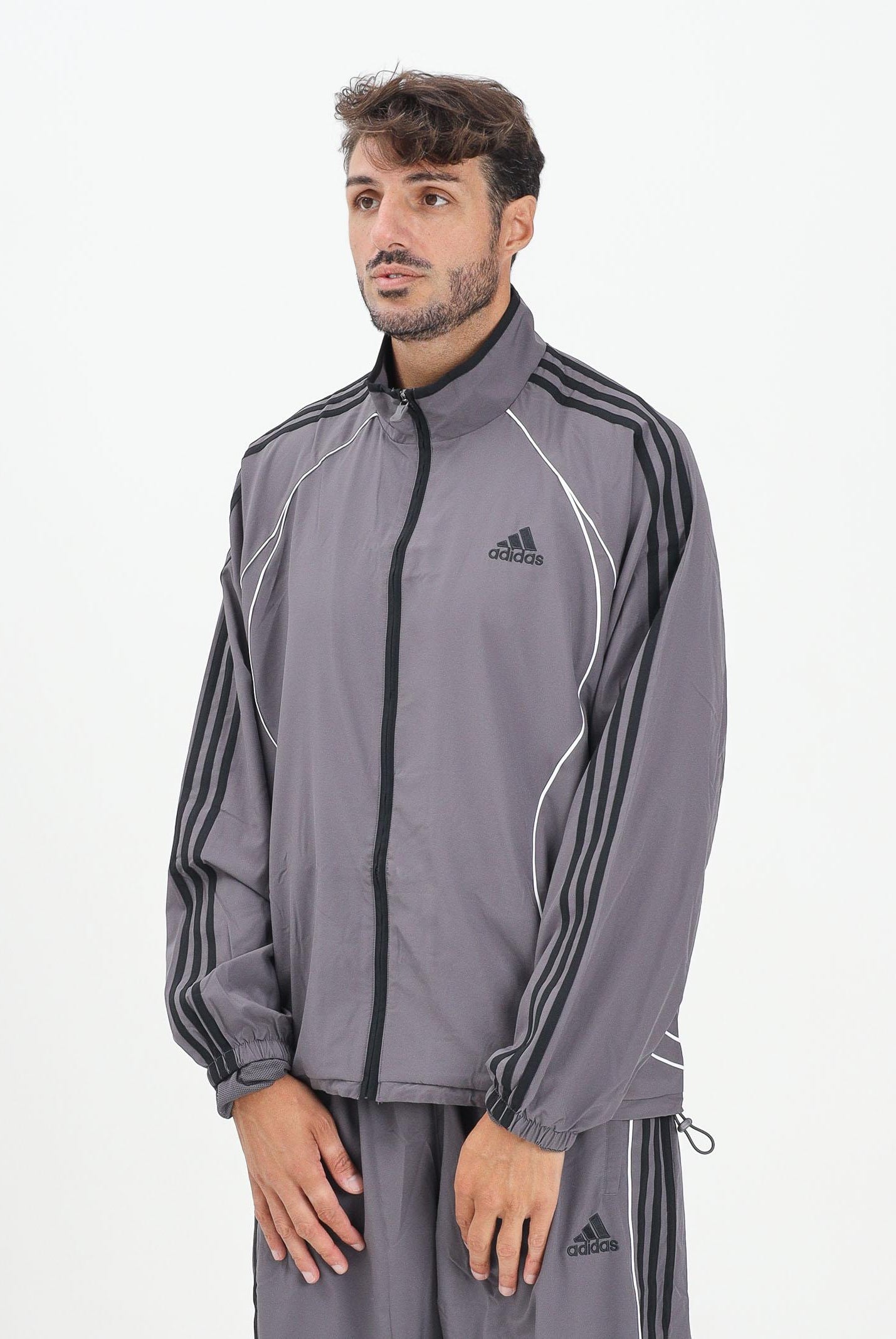 ADIDAS ORIGINALS Felpa con zip Teamgeist Adicolor grigia da uomo JW5865 . ADIDAS ORIGINALS
