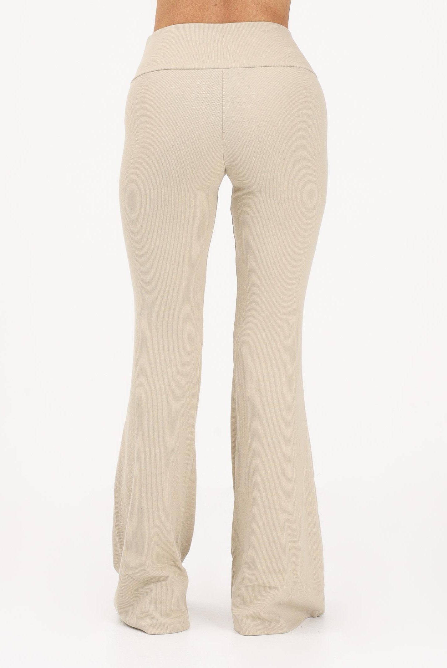 ADIDAS ORIGINALS Leggings Essentials Rib Flared beige da donna KD3850 . ADIDAS ORIGINALS