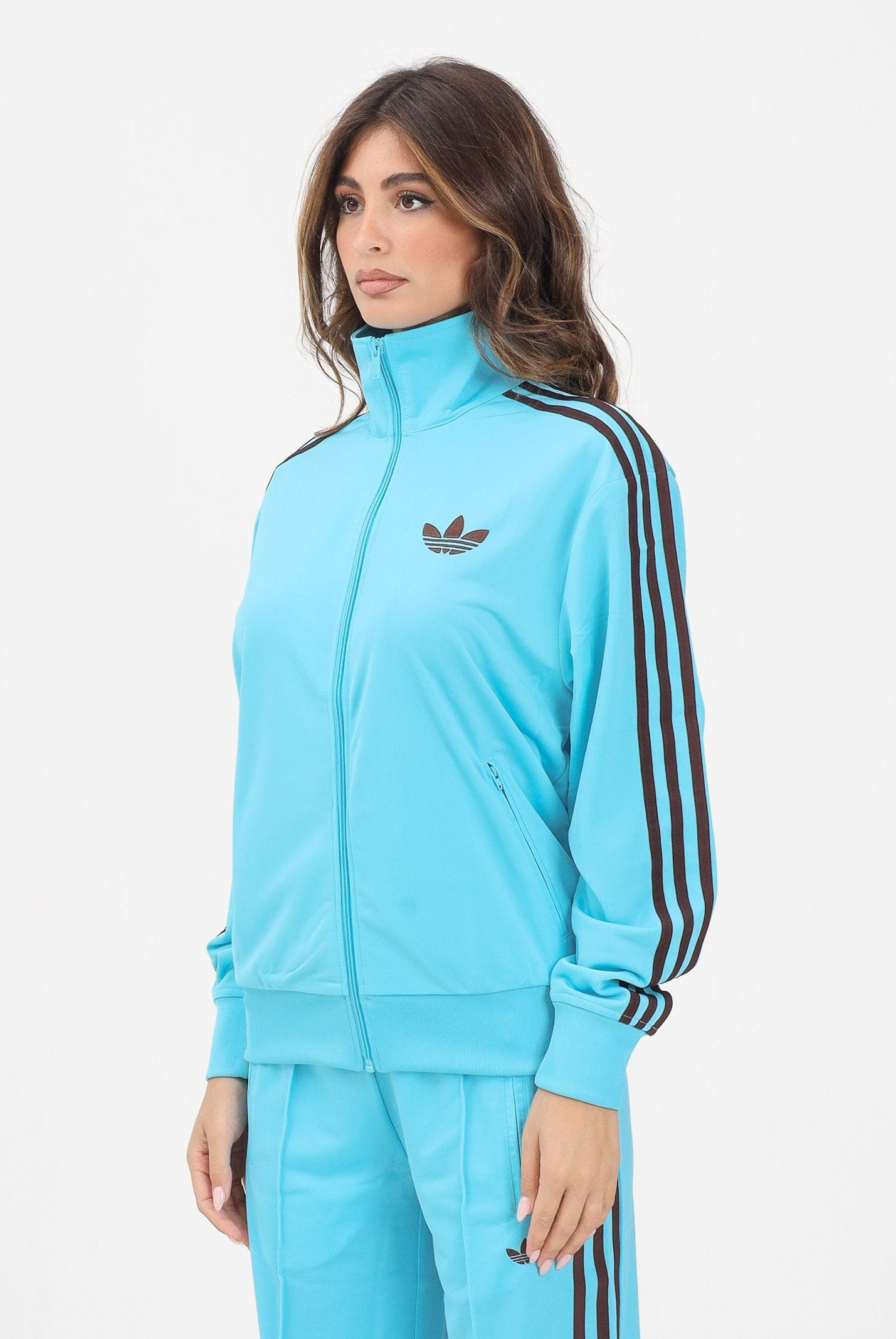 ADIDAS ORIGINALS Felpa con zip Adicolor Classic Firebird Loose azzurra da donna JW1248 ADIDAS ORIGINALS
