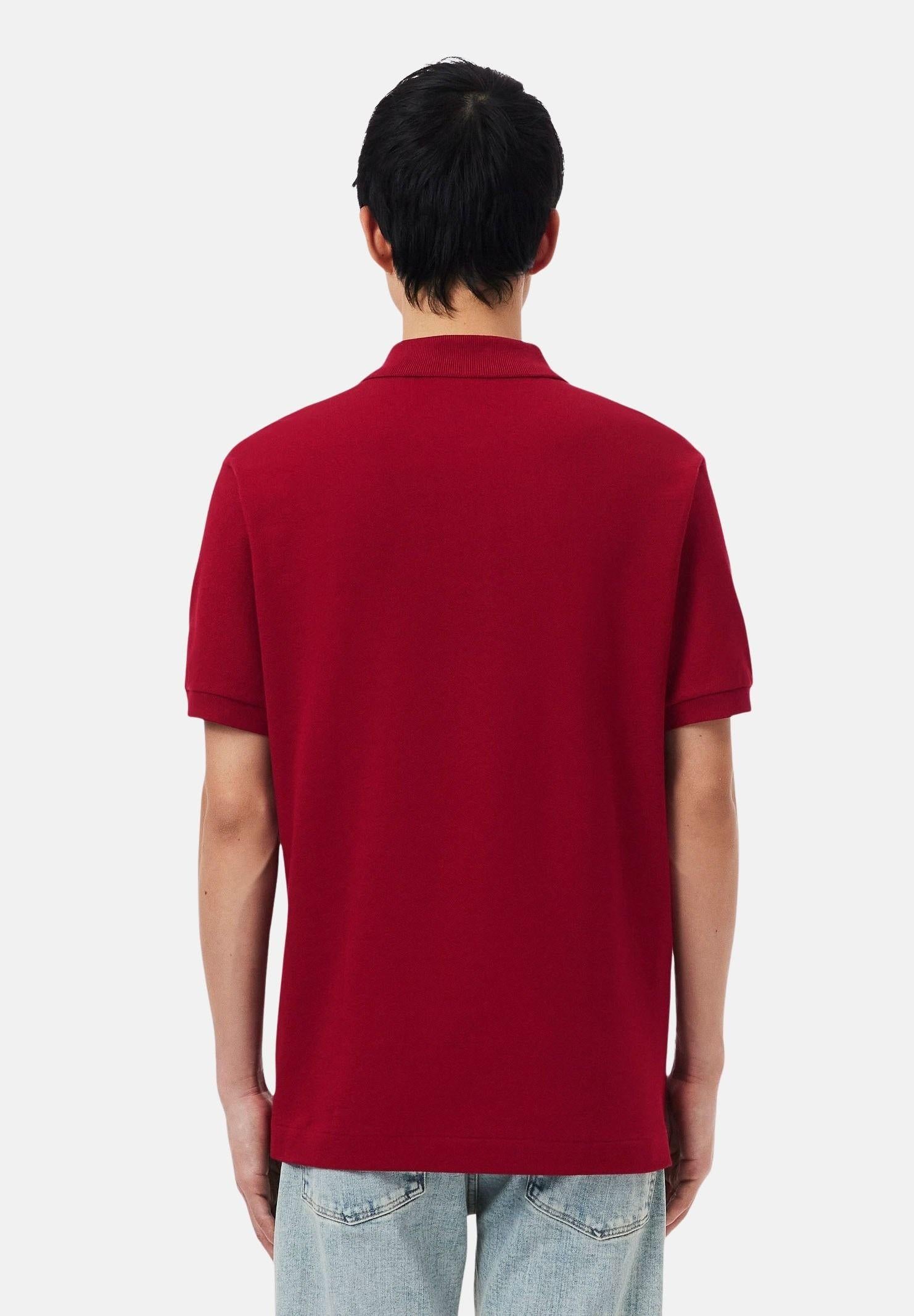LACOSTE Polo bordeaux per uomo e donna con patch logo coccodirllo 1212 476 LACOSTE