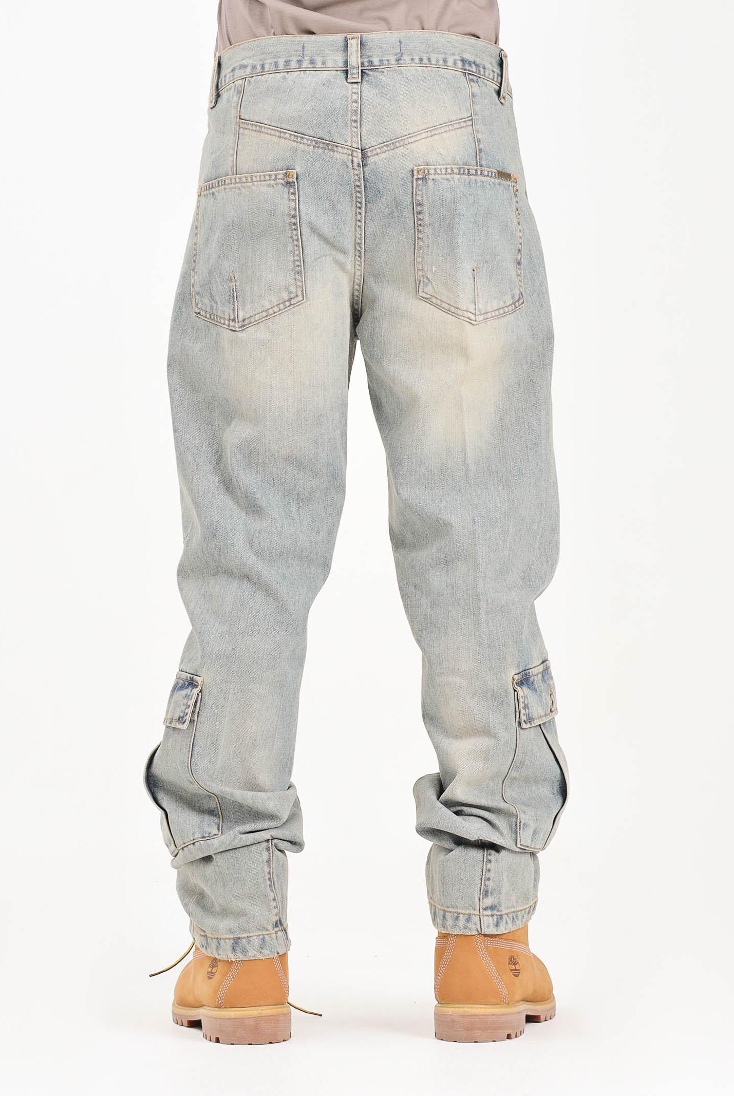 YES LONDON Jeans cargo in denim chiaro da uomo XJ3225 CA YES LONDON
