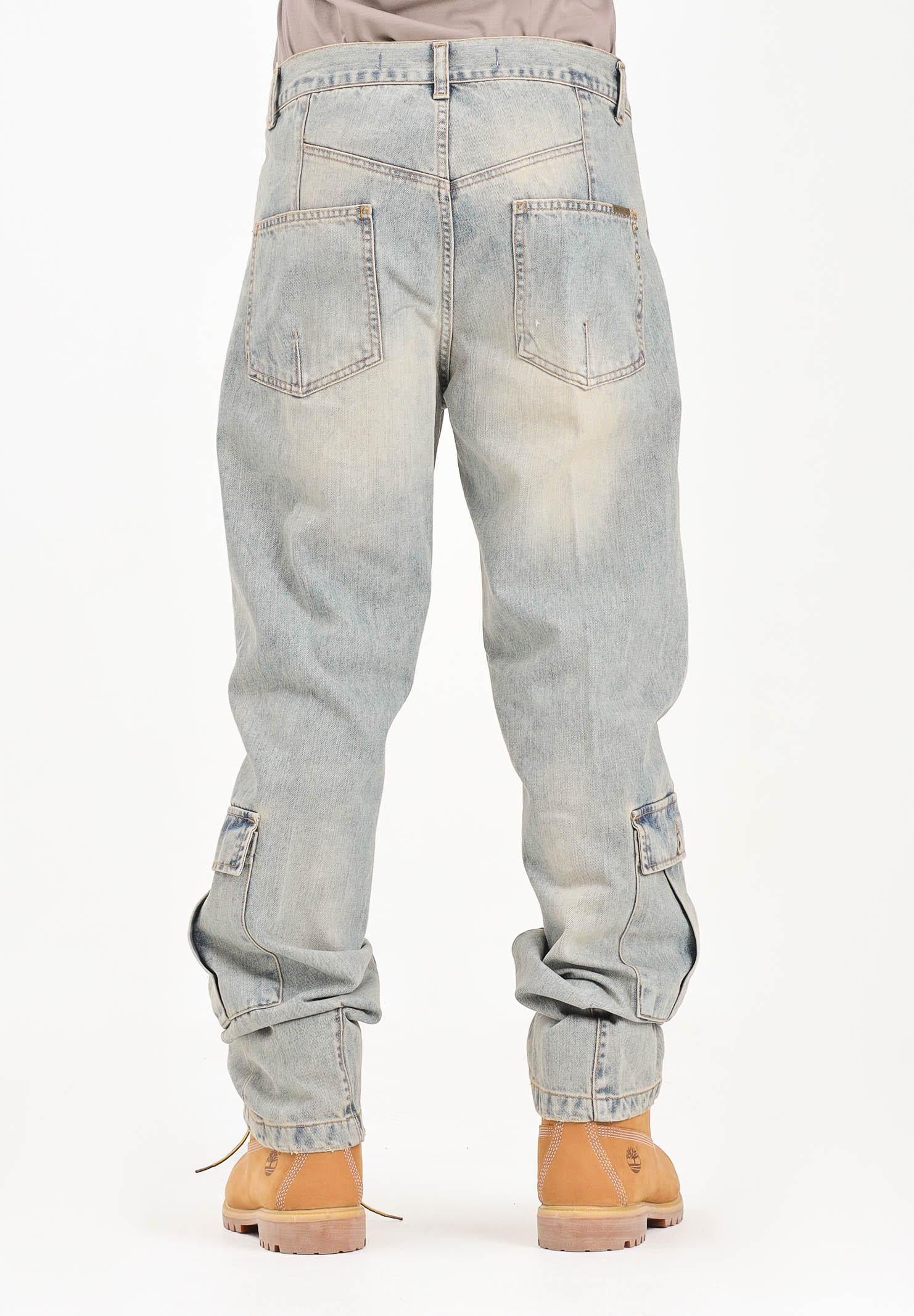 YES LONDON Jeans cargo in denim chiaro da uomo XJ3225 CA YES LONDON