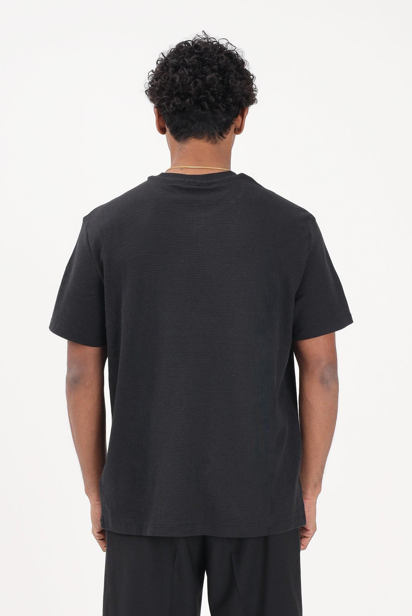 CALVIN KLEIN JEANS T-shirt a manica corta nera da uomo con patch logo LV04RD008G UB1 CALVIN KLEIN JEANS