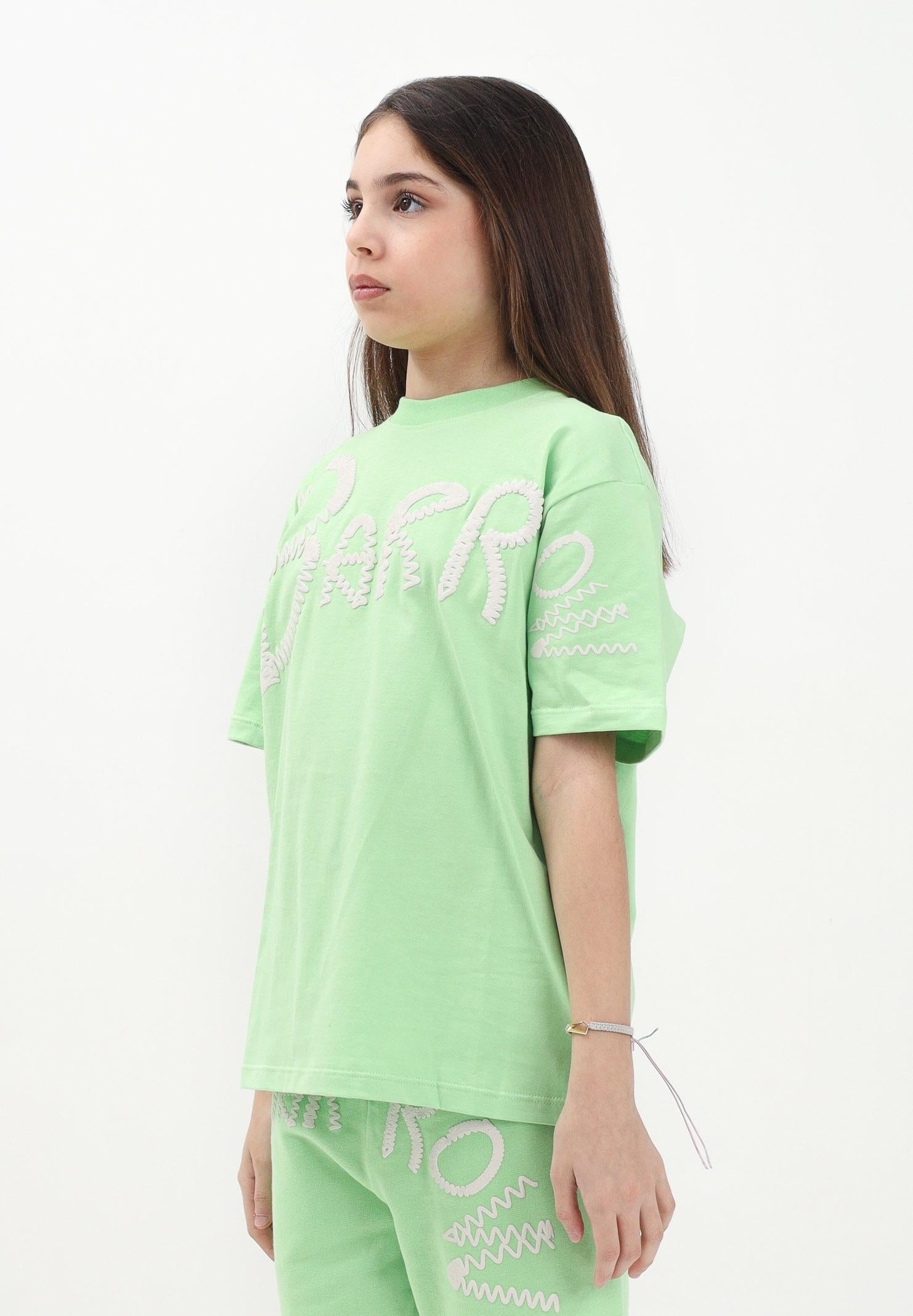BARROW T-shirt a manica corta verde per donna, ragazzi e bambini con ricamo logo S5BKJUTH038 081 BARROW