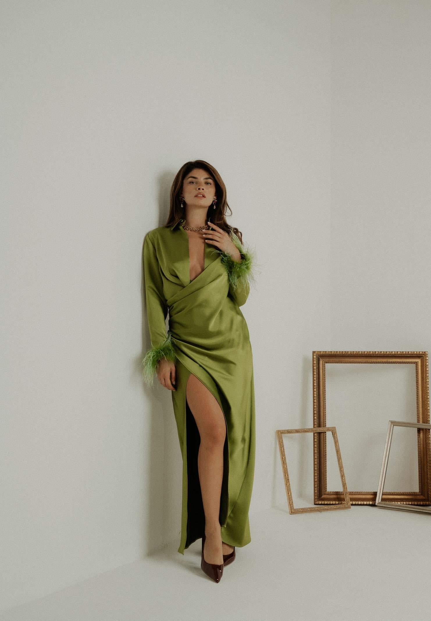 SANTAS Abito lungo DIVINE verde da donna PV2614 VE SANTAS