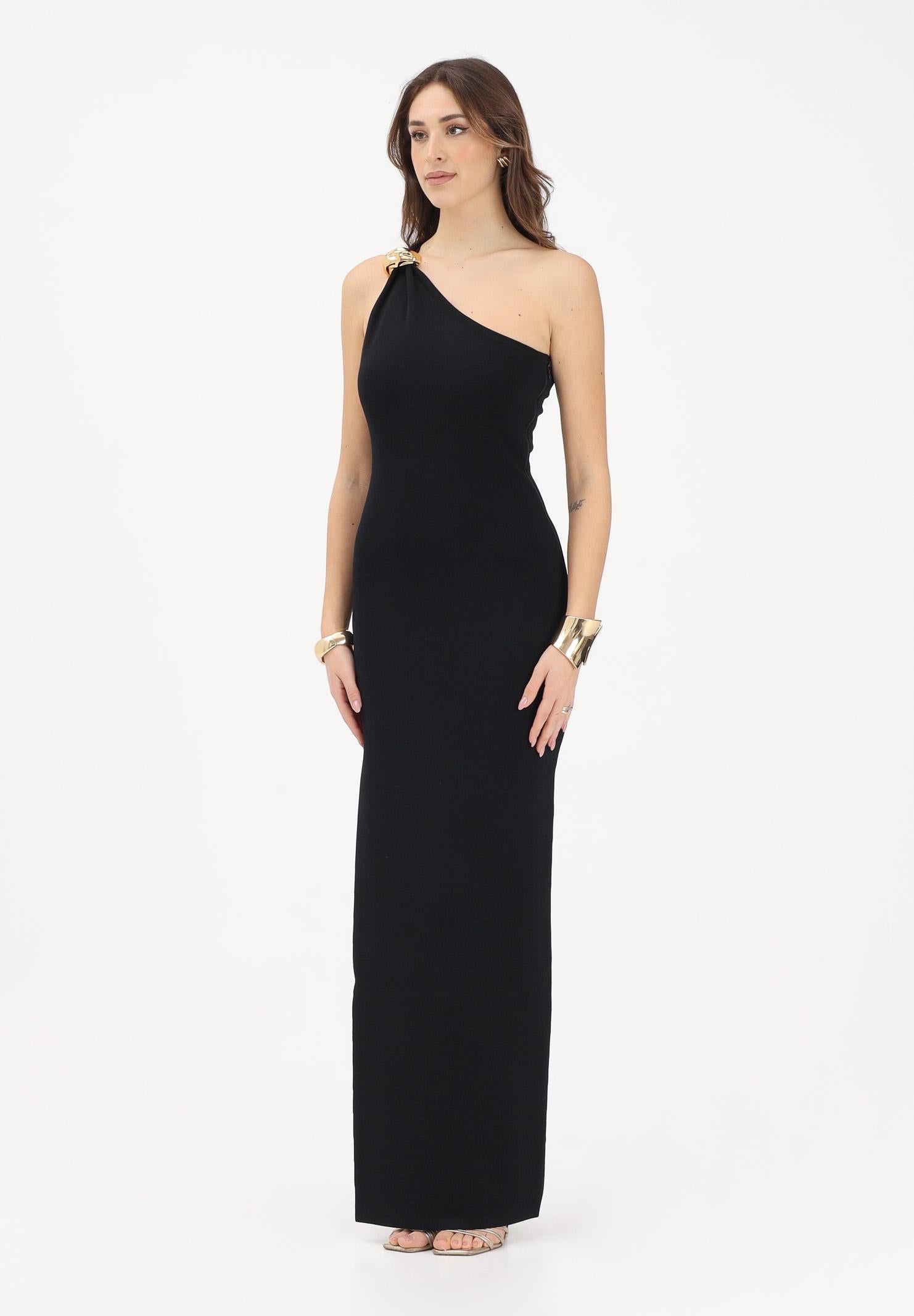 ELISABETTA FRANCHI Abito lungo nero da donna con dettaglio gioiello AM43B62E2 110 ELISABETTA FRANCHI