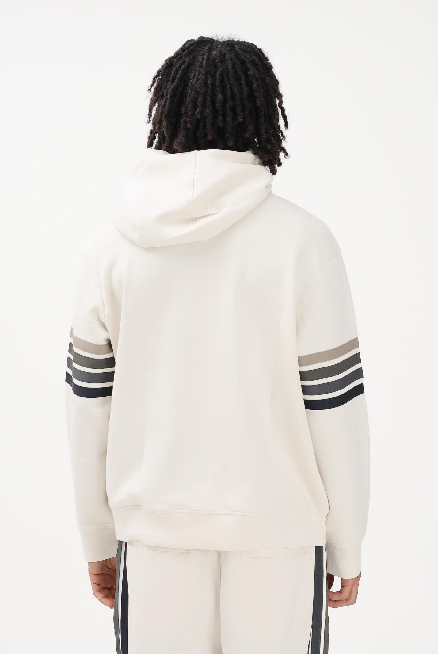 ARMANI EXCHANGE Felpa con cappuccio panna da uomo rifinita da stampa XM002053AF10818 U1074 ARMANI EXCHANGE