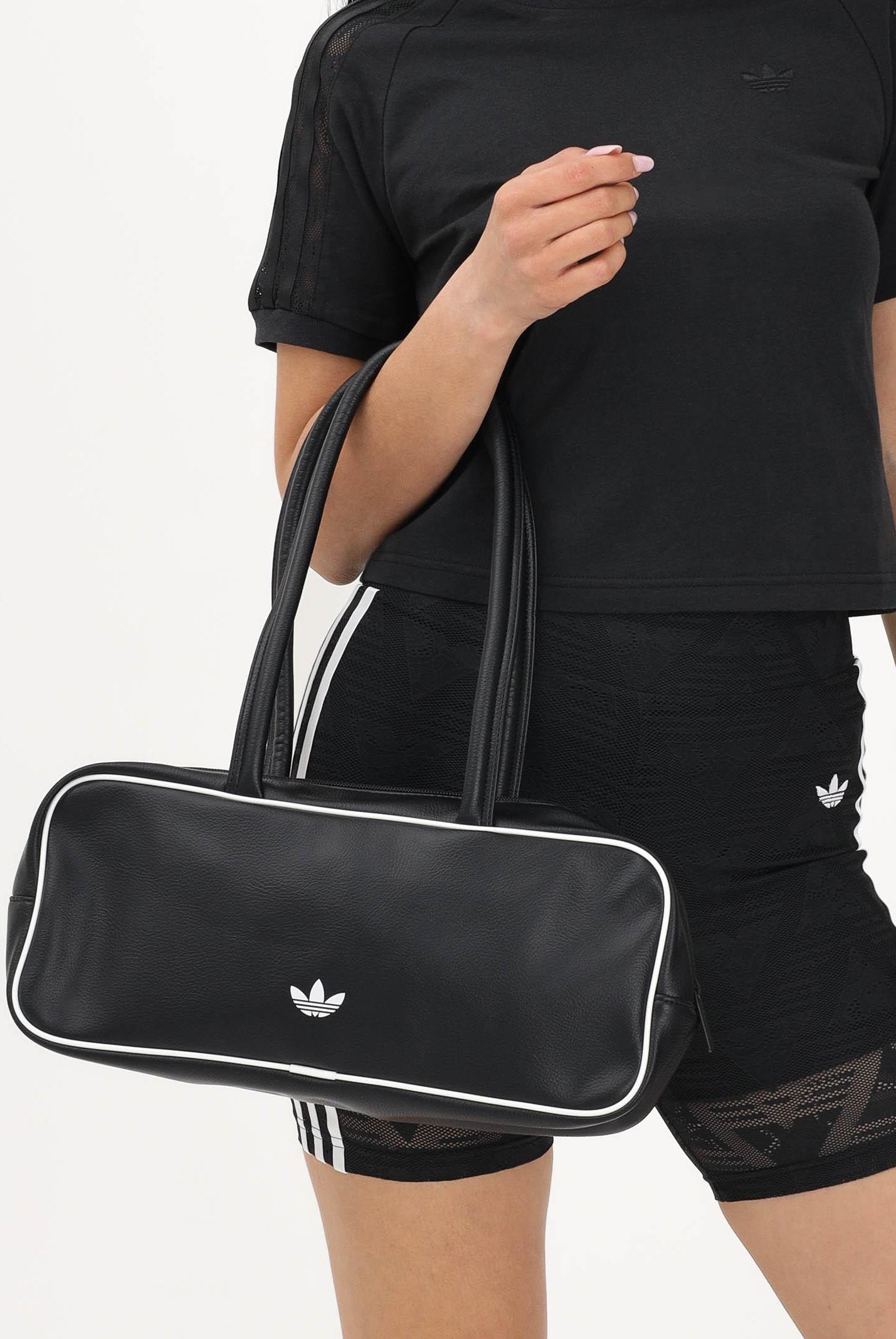 ADIDAS ORIGINALS Borsa a spalla Adicolor Elongated Airliner nera da donna KD7851 . ADIDAS ORIGINALS