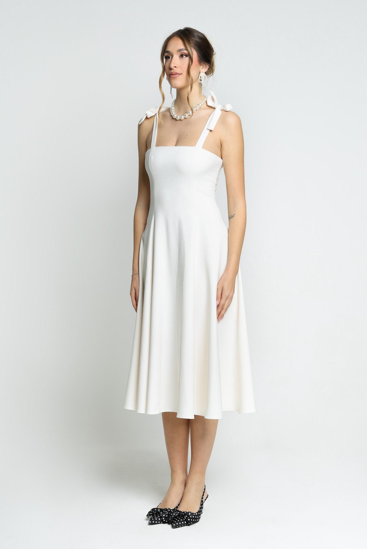 SANTAS Abito midi MEDELEINE panna da donna PV2508 PANNAC SANTAS