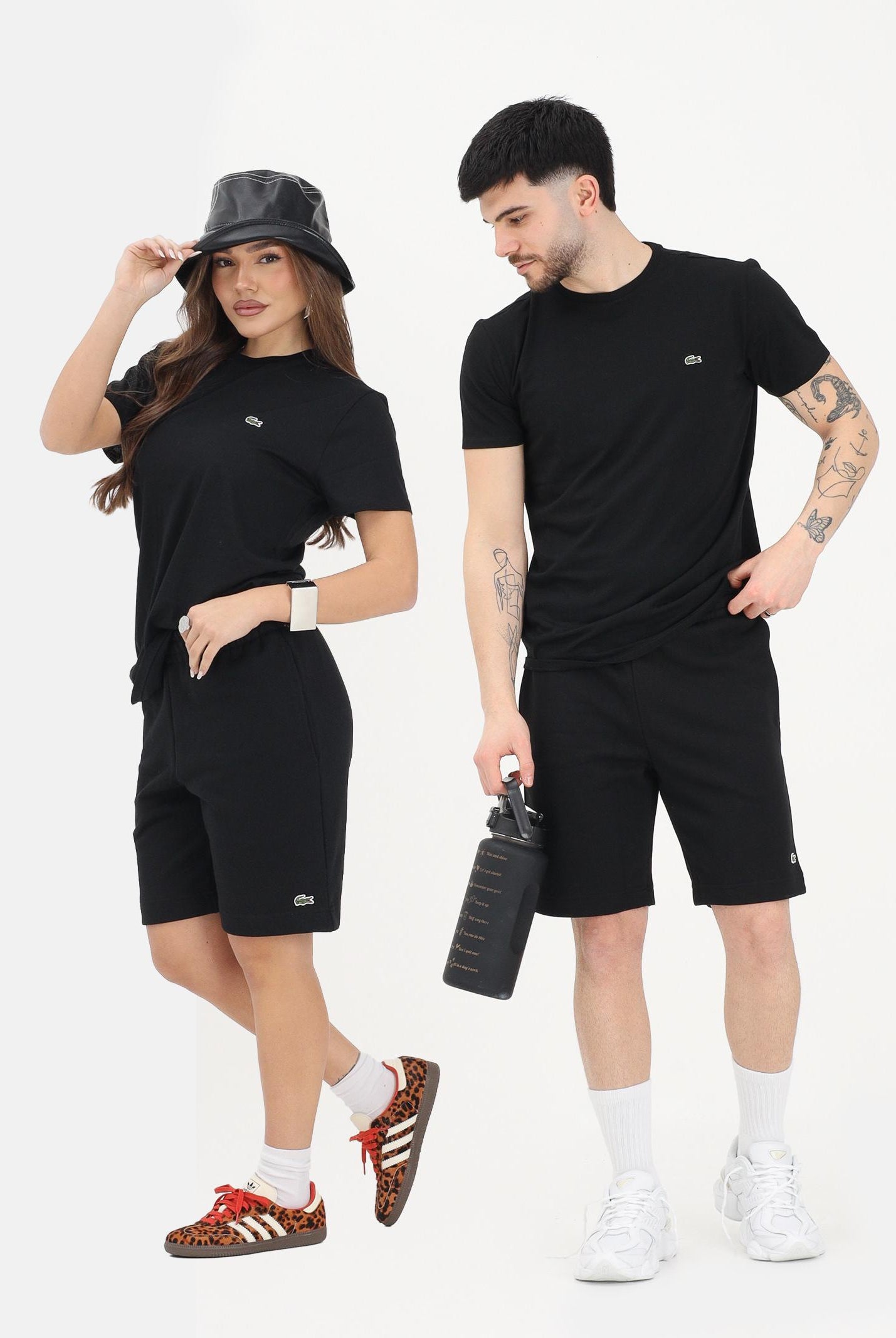 LACOSTE Shorts sportivo nero per uomo e donna con logo GH9860 031 LACOSTE