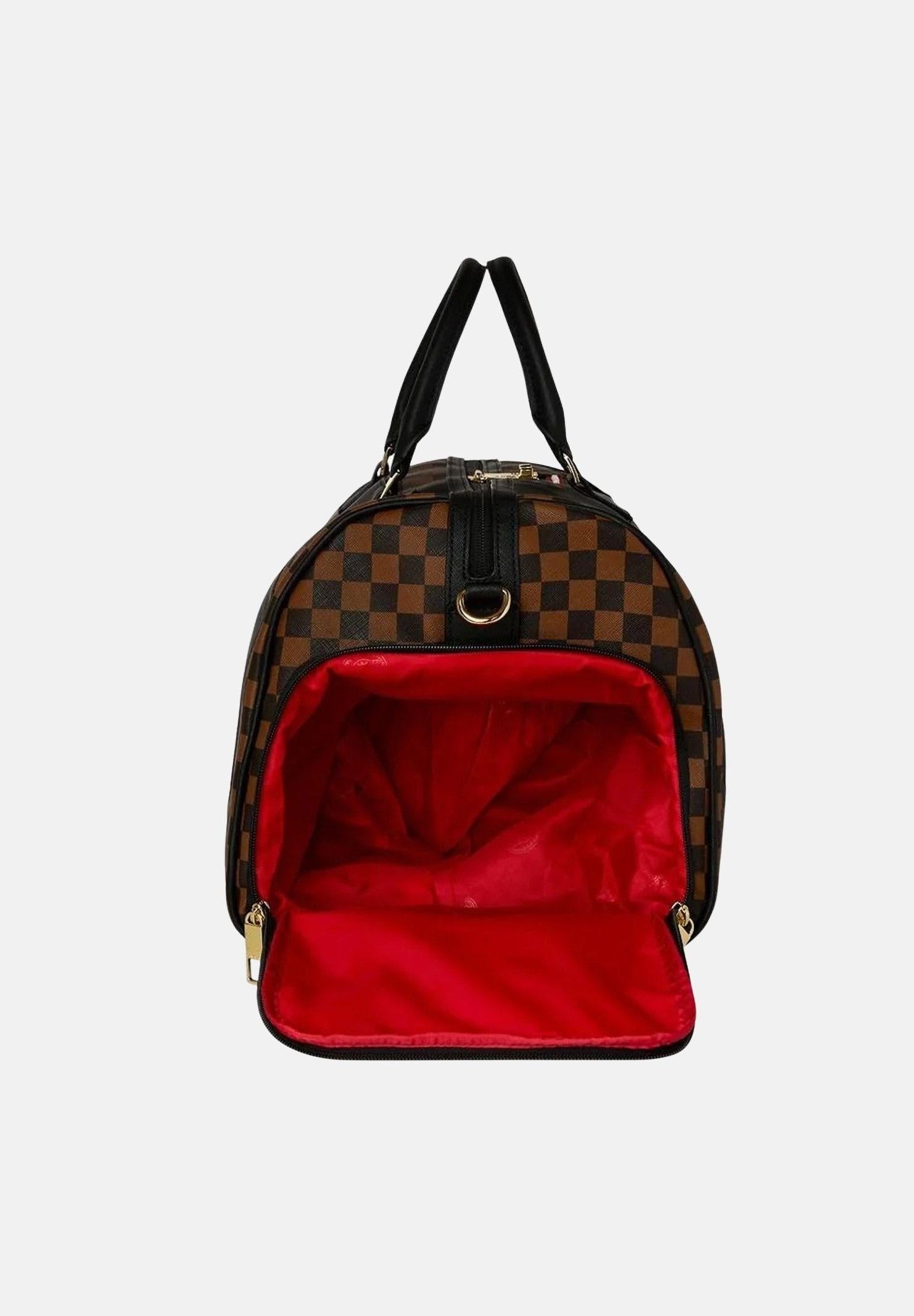 SPRAYGROUND Borsone JETSTREAM BROWN DUFFLE marrone e nero per uomo e donna 910D8285NSZ . SPRAYGROUND