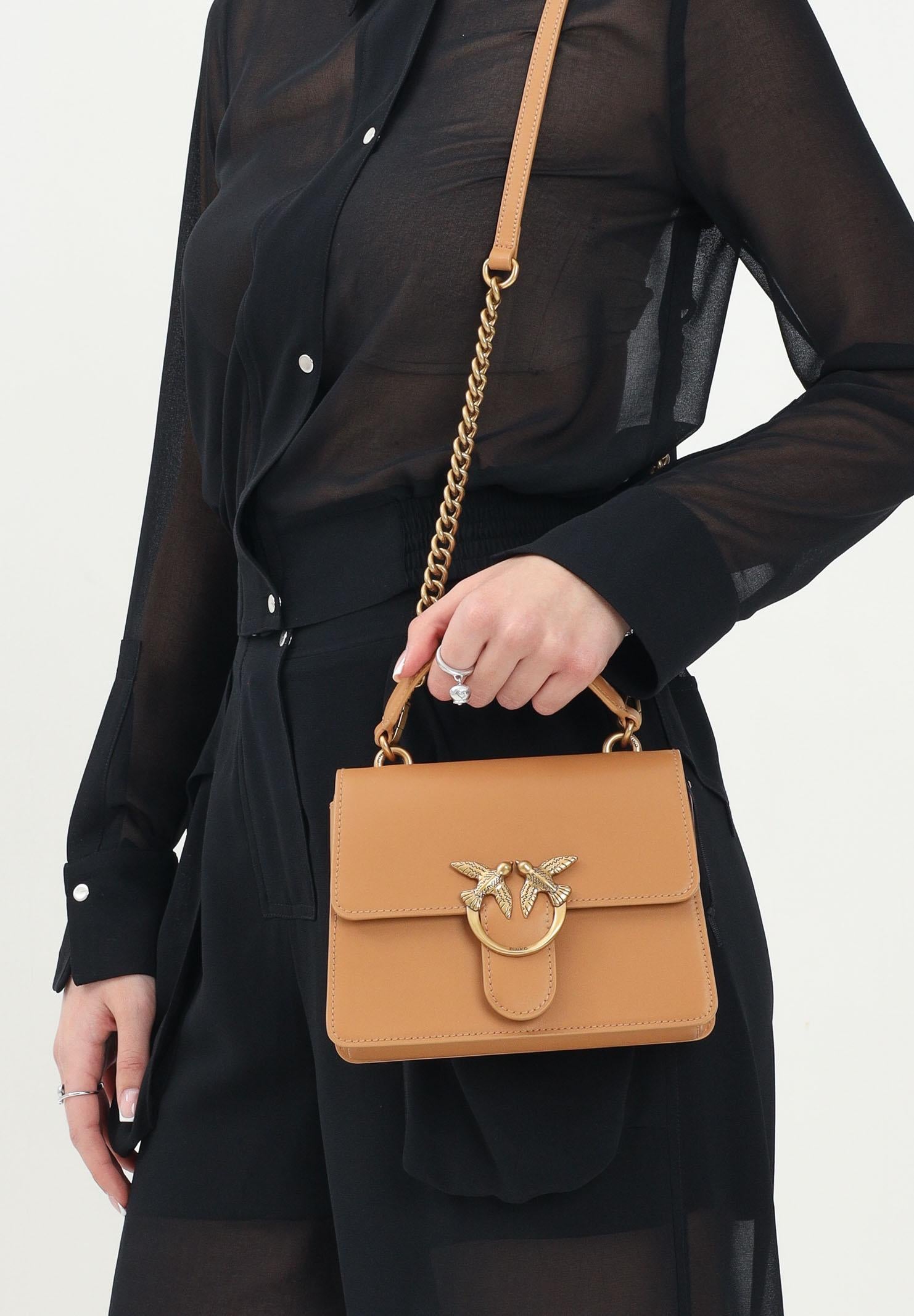 PINKO Borsa a mano Mini Love Bag One Top Handle Light torrone da donna 100071A0F1 C83Q PINKO