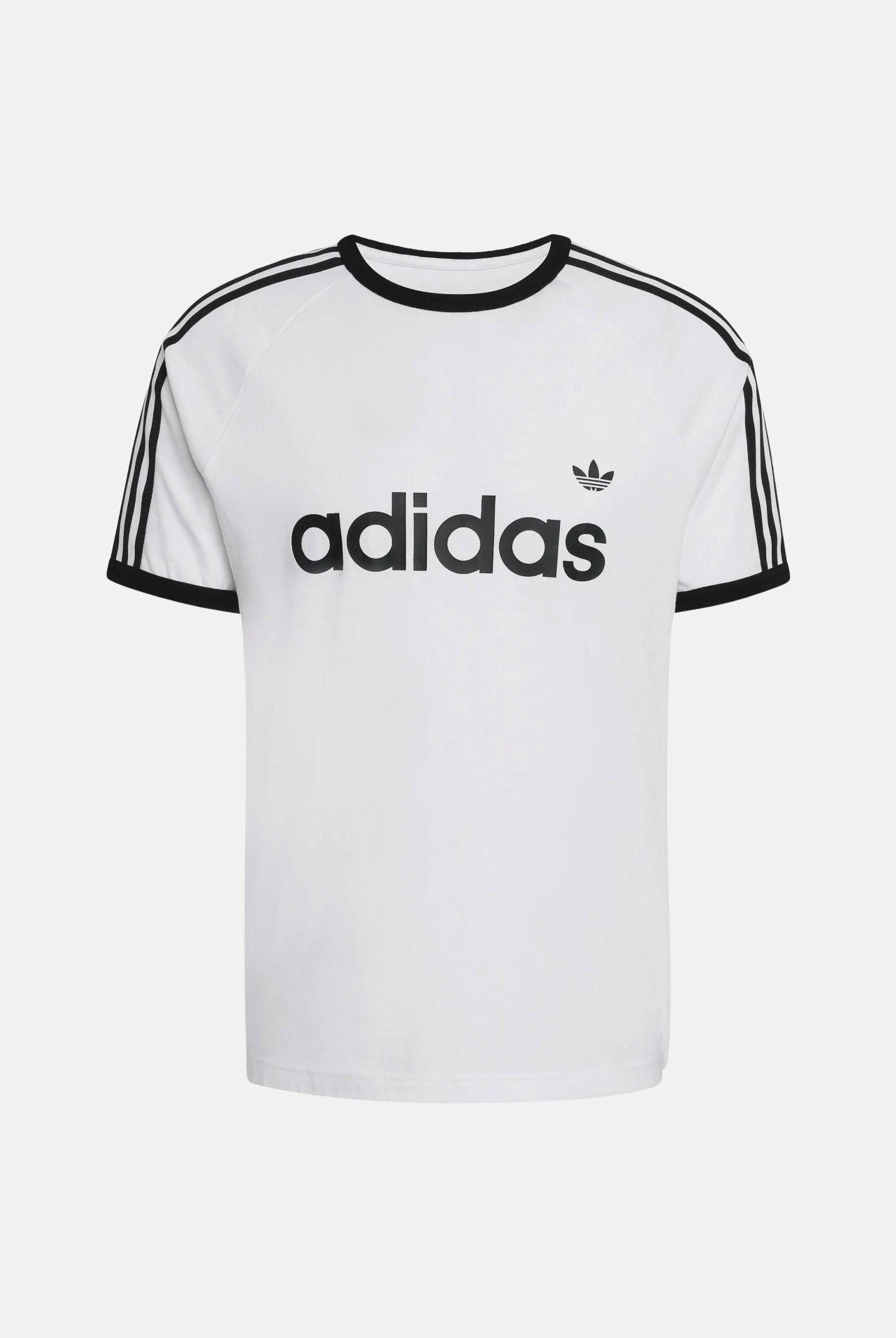 ADIDAS ORIGINALS T-shirt a manica corta 3-STRIPES SLIM RINGER bianca da uomo KF0418 . ADIDAS ORIGINALS