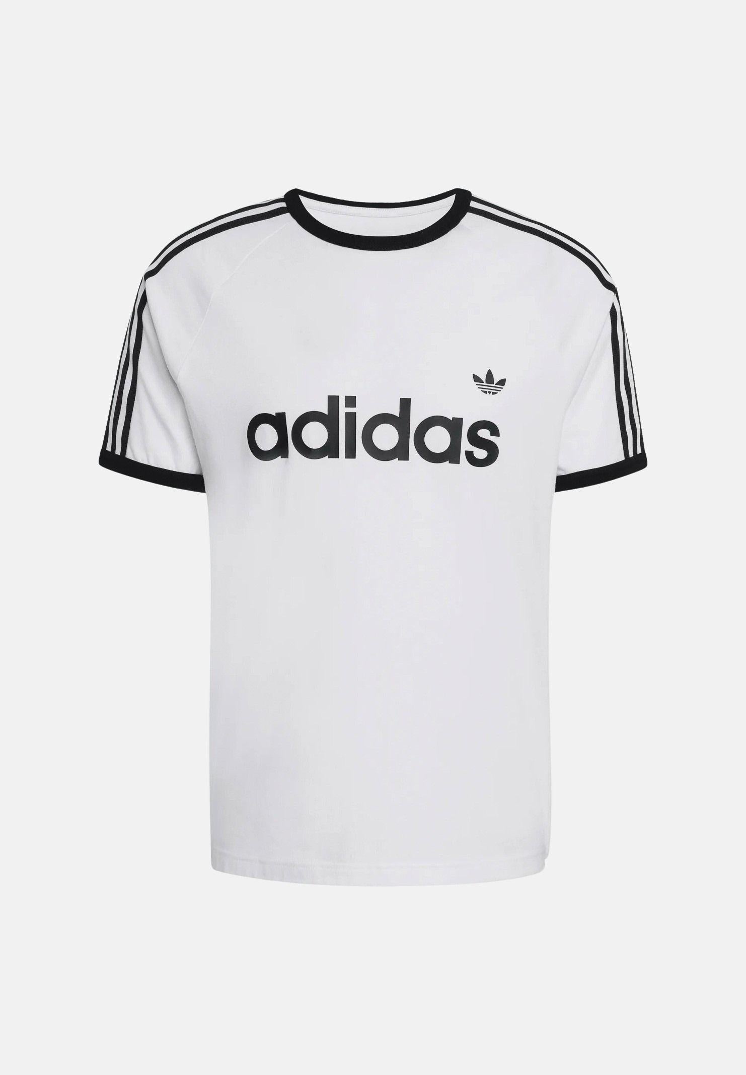 ADIDAS ORIGINALS T-shirt a manica corta 3-STRIPES SLIM RINGER bianca da uomo KF0418 . ADIDAS ORIGINALS