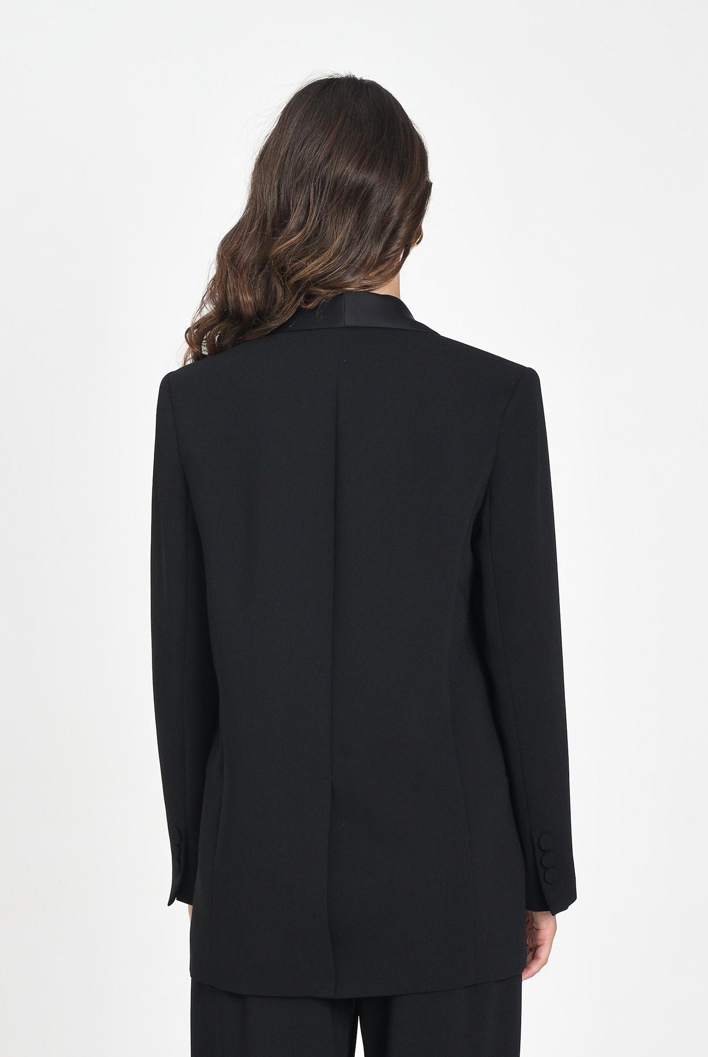 SIMONA CORSELLINI Giacca nera da donna in stile smoking A25CEGI101S1-C00165 V0003 SIMONA CORSELLINI