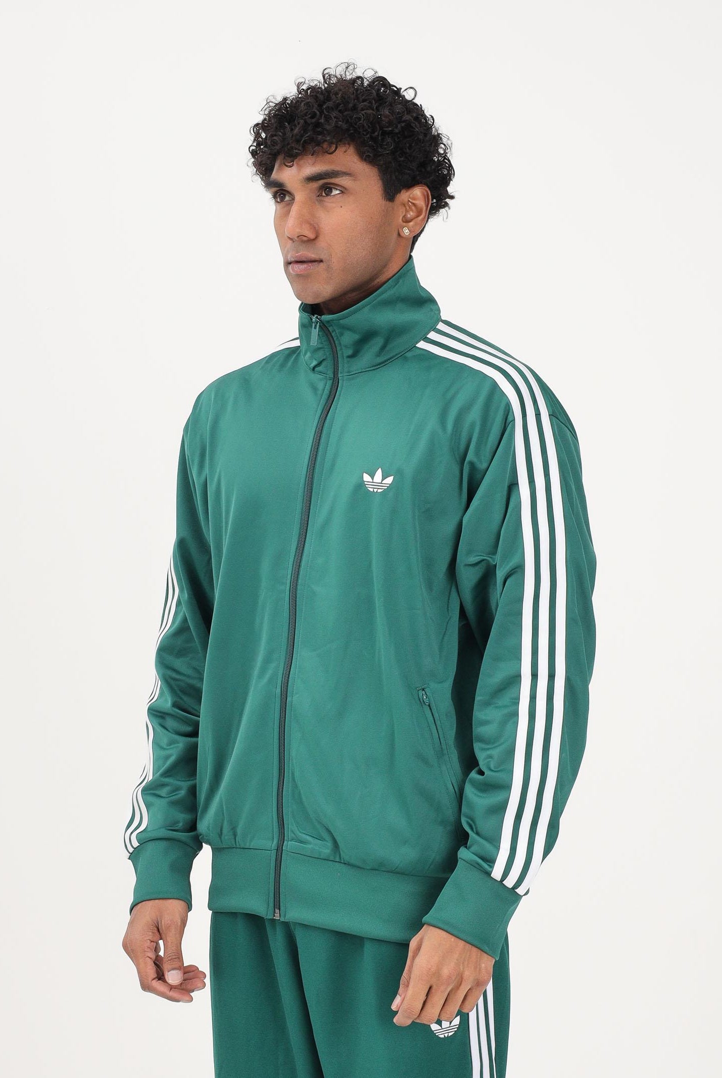 ADIDAS ORIGINALS Felpa con zip FIREBIRD verde da uomo KD8314 . ADIDAS ORIGINALS