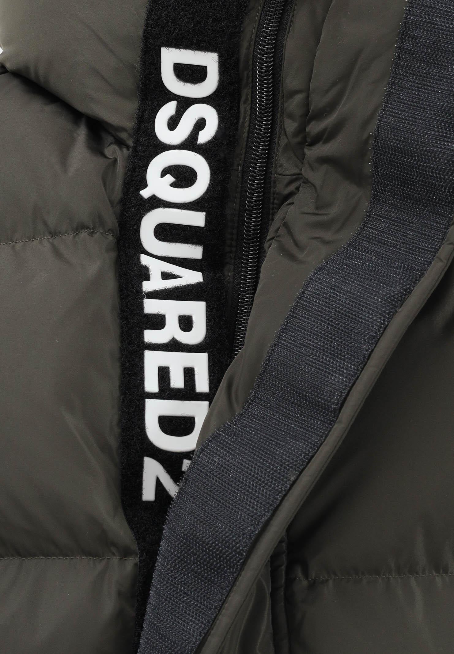 DSQUARED2 Piumino verde oliva per donna, ragazzi e bambini con logo DQ1090D00BN DQ518 DSQUARED2