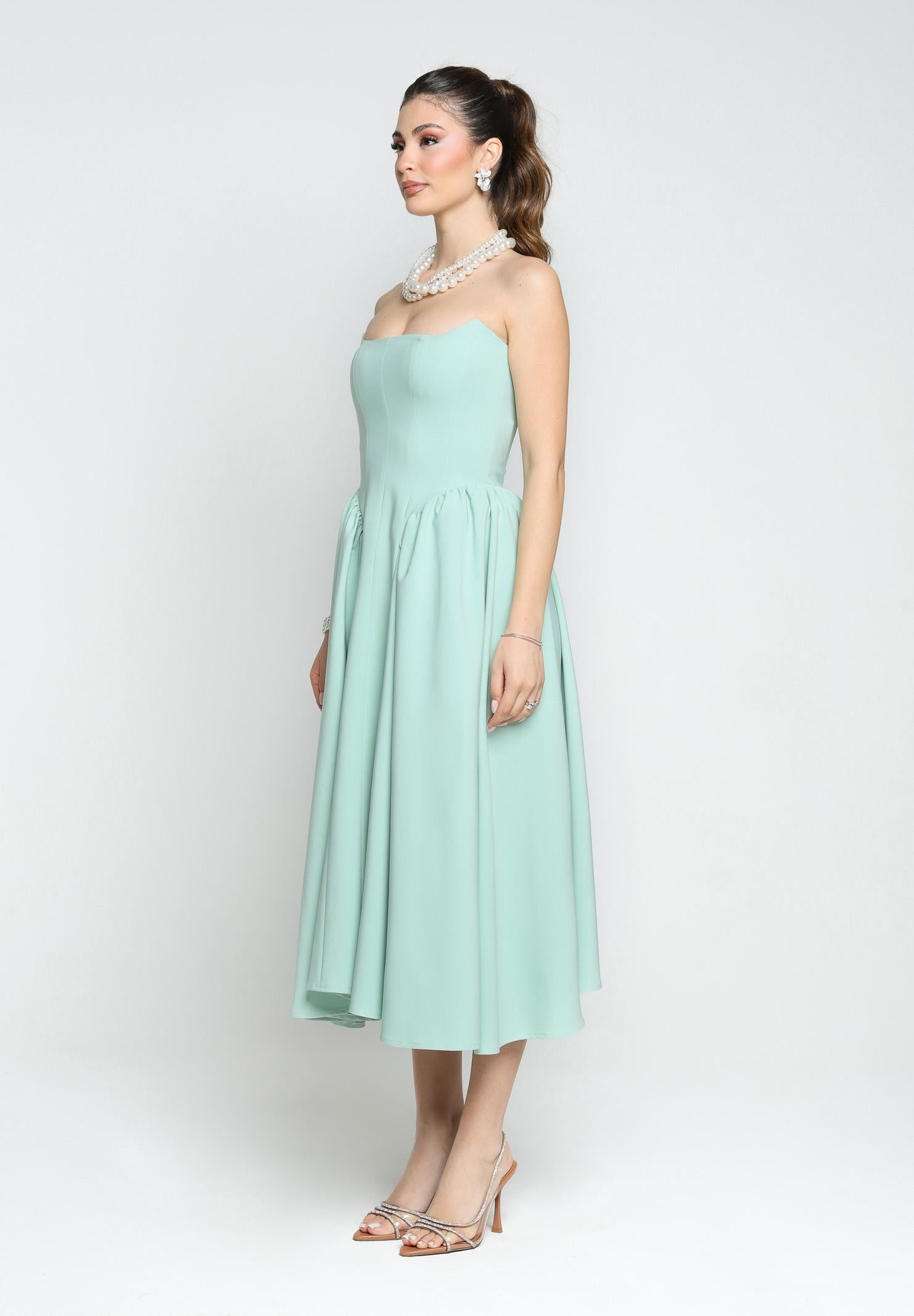 SANTAS Abito midi MARSHMALLOW verde menta da donna PV2509 VERDE SANTAS