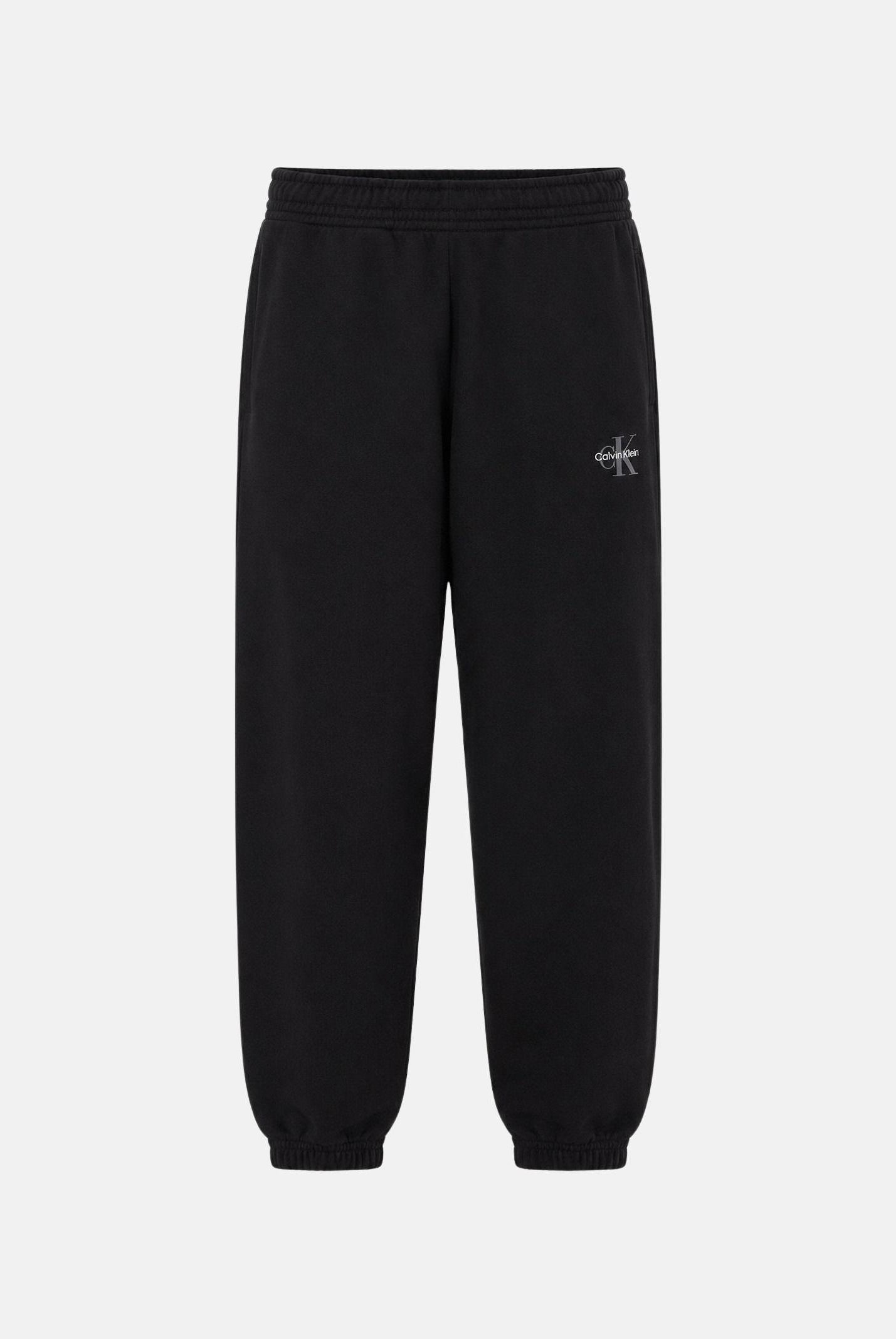 CALVIN KLEIN pantaloni jogger Monologo French Terry color Black, nero, da donna. LV047B235G UB1 CALVIN KLEIN