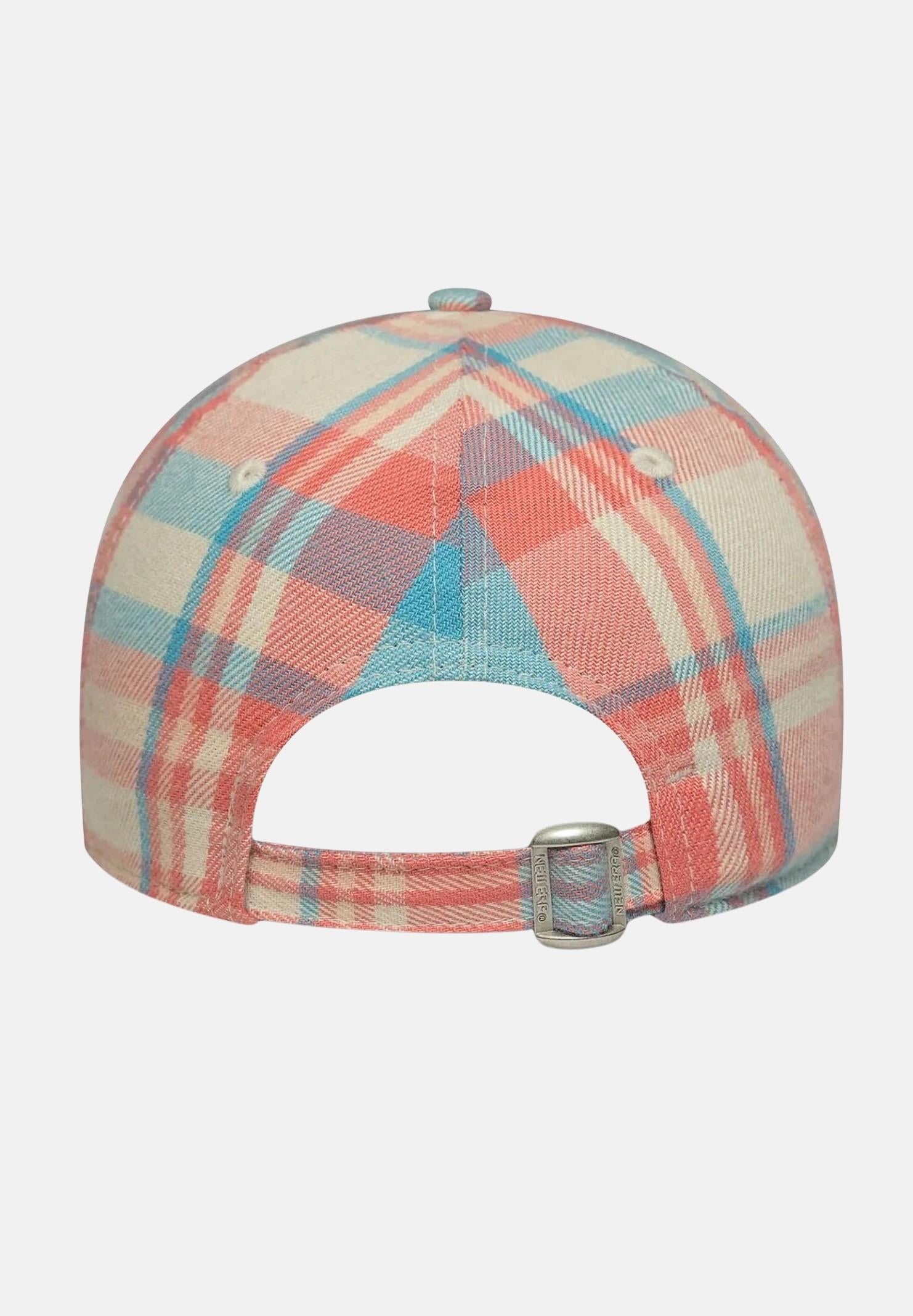 NEW ERA Cappello con visiera 9FORTY New York Yankees MLB Check da donna con fantasia a quadri nei toni del rosa, azzurro e panna 60691315 NEW ERA