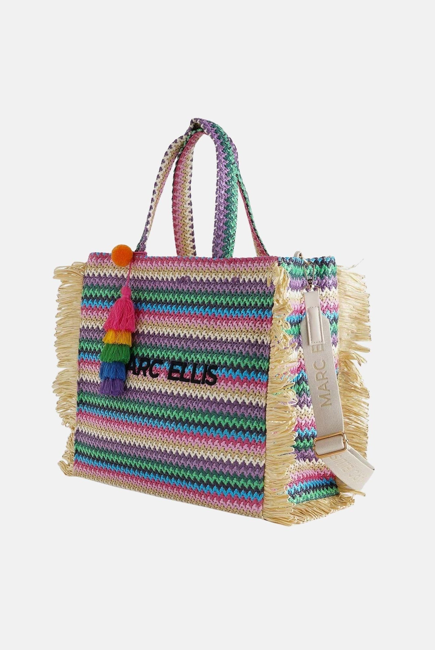 MARC ELLIS Borsa BUBY S CLAIRE L in rafia multicolore da donna BUBY-S-CLAIRE-L MUPI MARC ELLIS