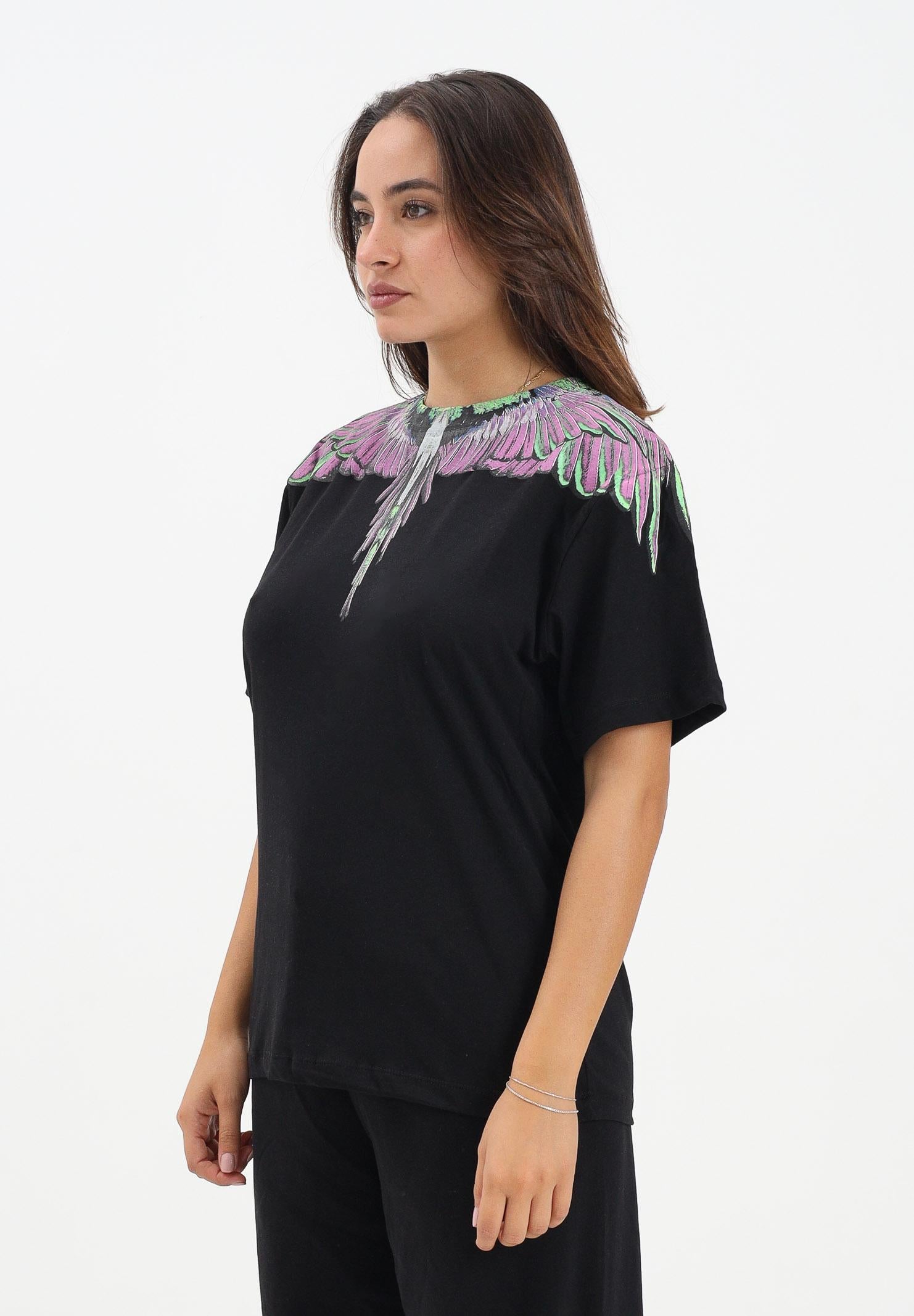 MARCELO BURLON COUNTY OF MILAN T-shirt a manica corta nera da donna con stampa ali 25ICM30001 NEPI MARCELO BURLON COUNTY OF MILAN