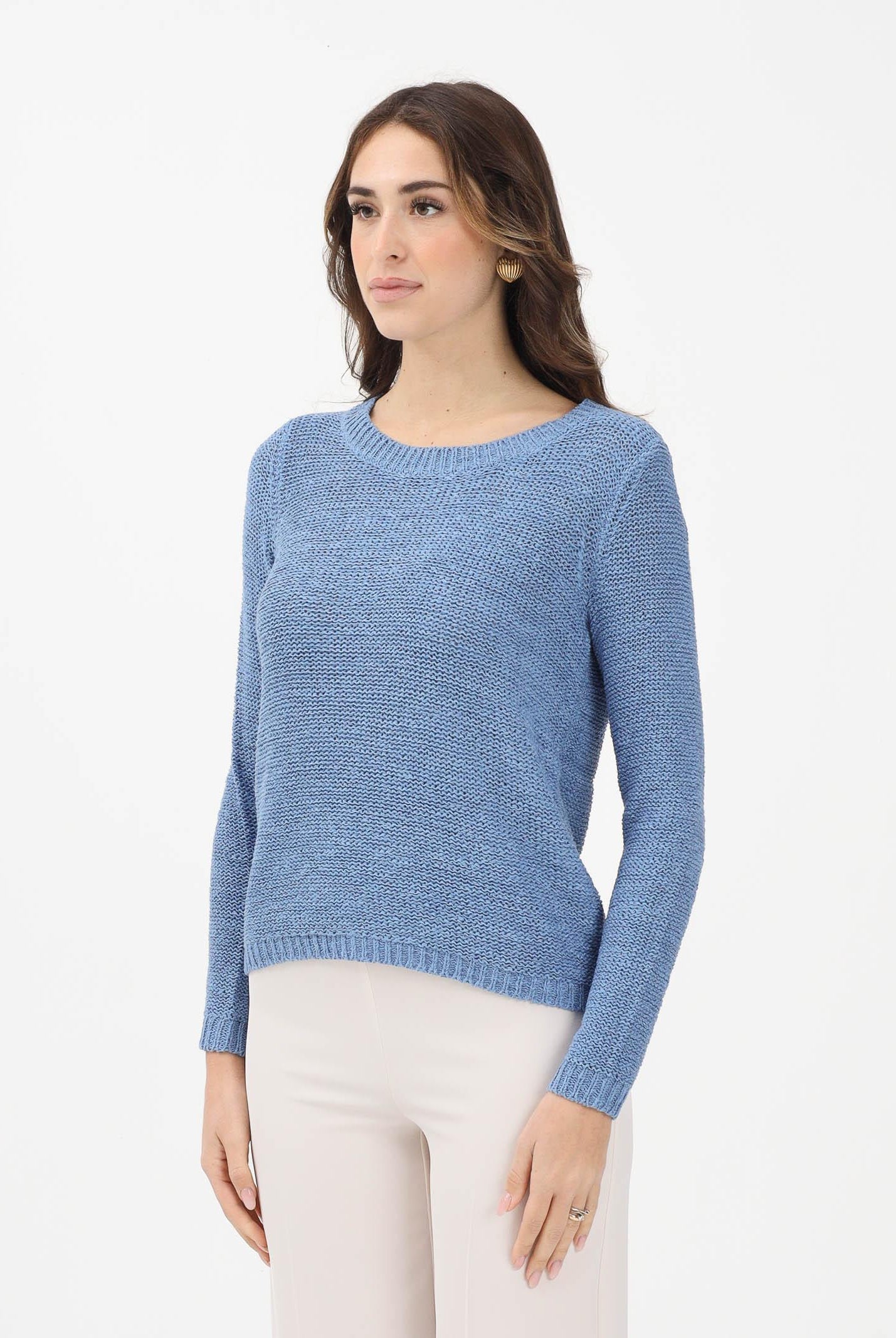 ONLY Maglioncino girocollo celeste da donna 15113356 RI ONLY