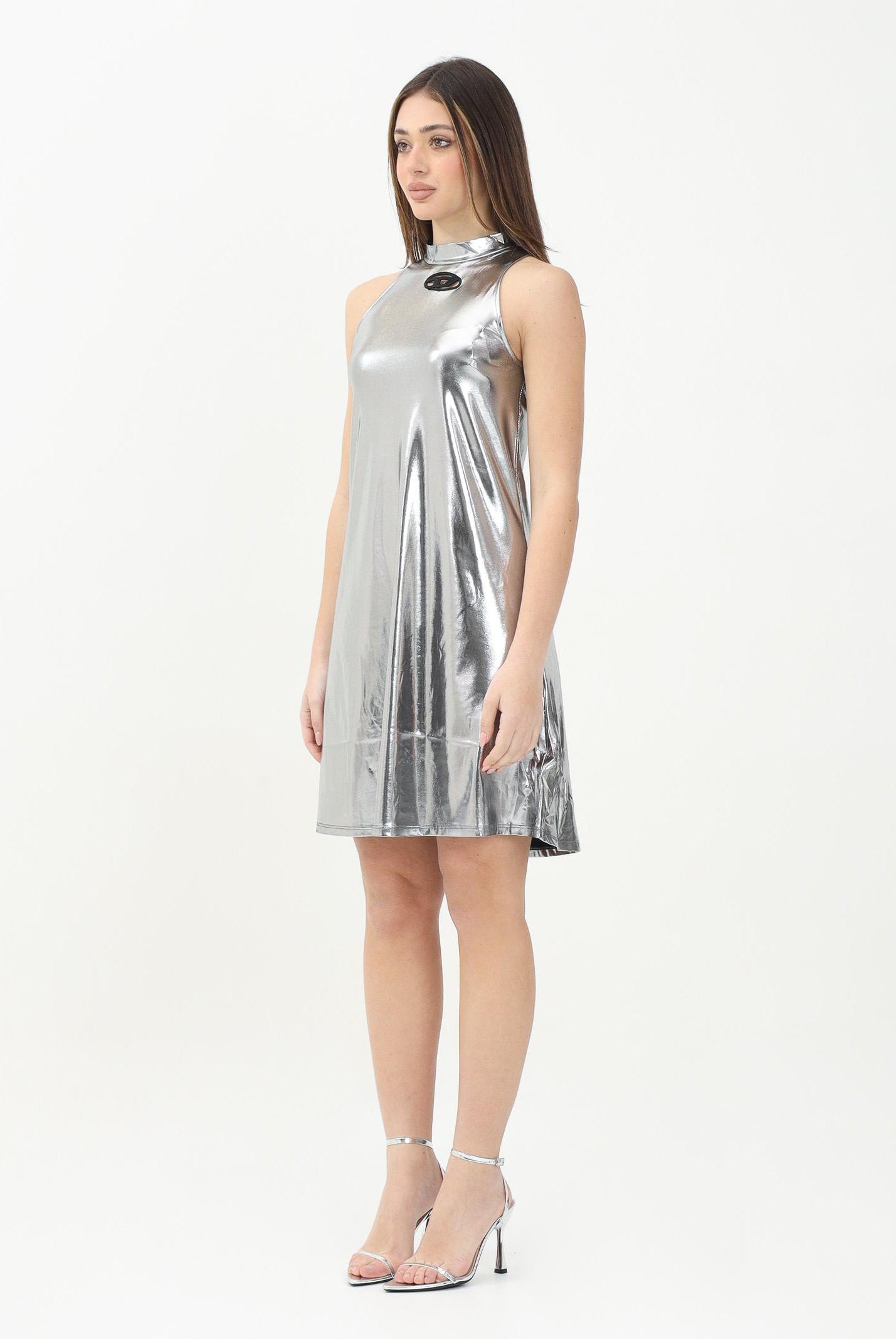 DIESEL Abito corto Dstrol argento per donna e ragazza J021750THAG K981C DIESEL