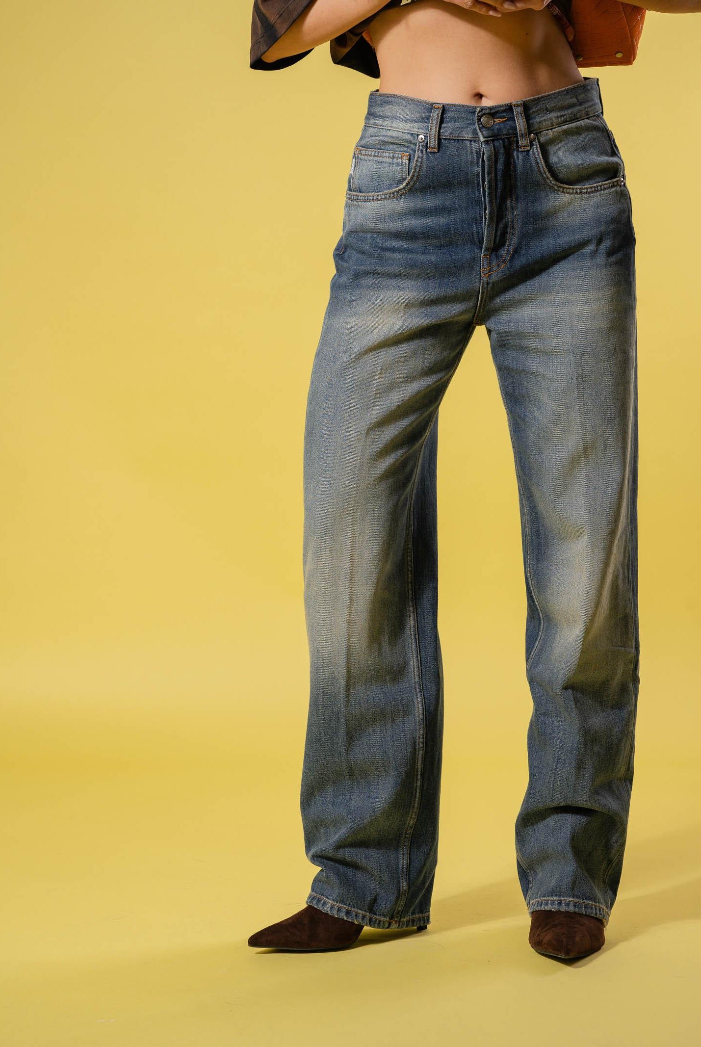 VICOLO Jeans Adriana in denim medio da donna con leggere sfumature used DAB5035 DEBL VICOLO