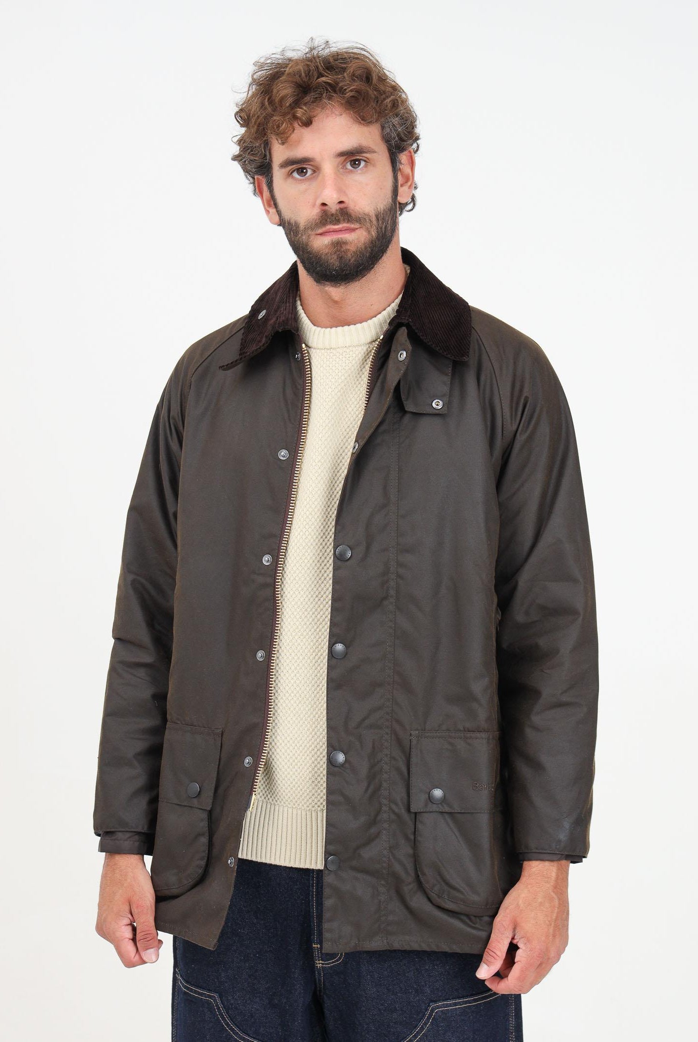 BARBOUR Giubbotto cerato Beaufort color oliva da uomo 242-MWX0002MWX OL71 BARBOUR