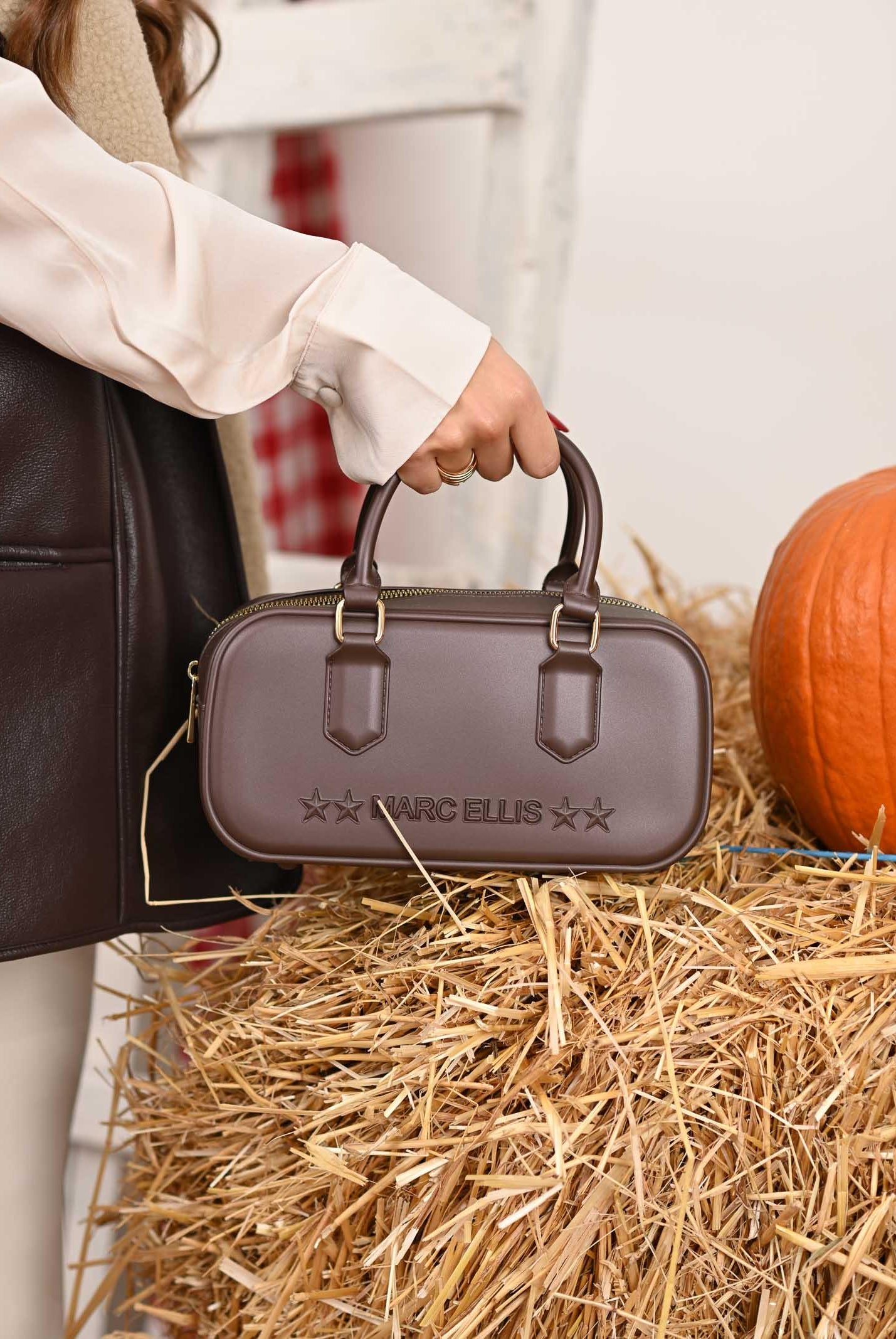 MARC ELLIS Borsa a mano FLAT STITCH 25 marrone da donna FLAT-STICH25 COLIGO MARC ELLIS